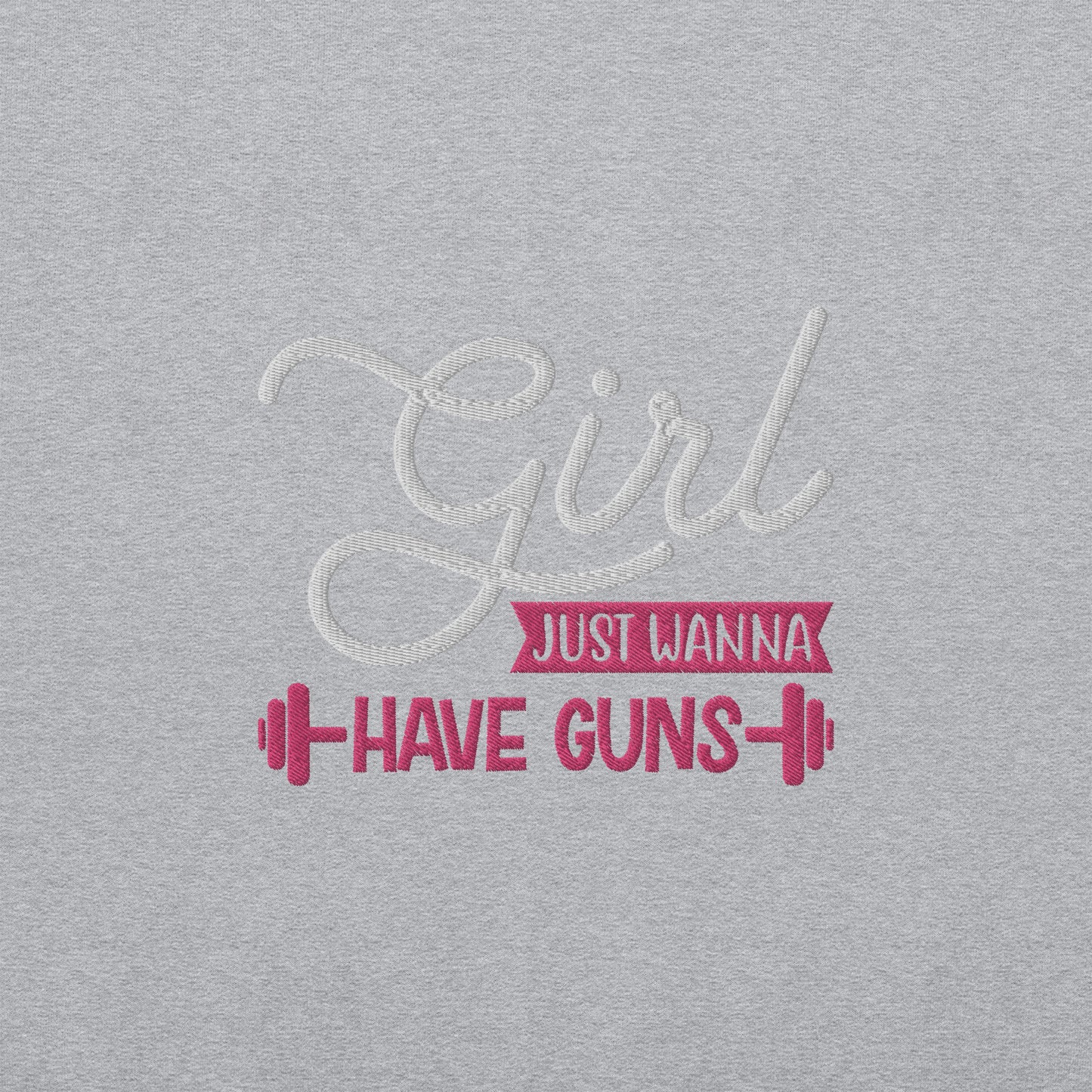 Girls Just Wanna Embroidered Fitness Sweatshirt - COFFEEBRE
