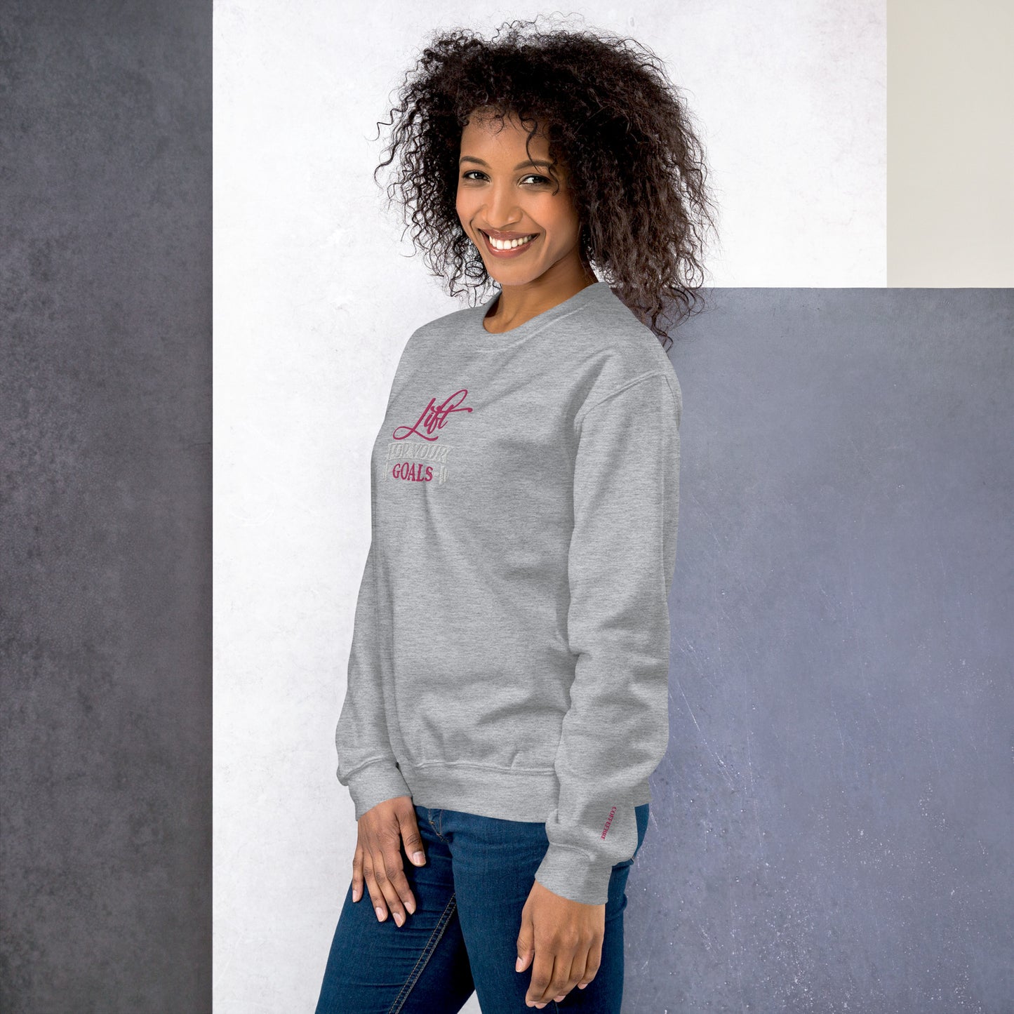 Lift For Goals Embroidered Fitness Sweatshirt - COFFEEBRE
