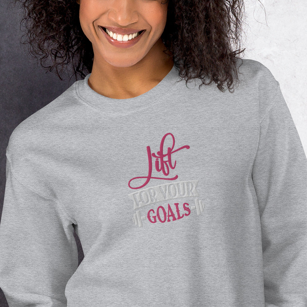 Lift For Goals Embroidered Fitness Sweatshirt - COFFEEBRE
