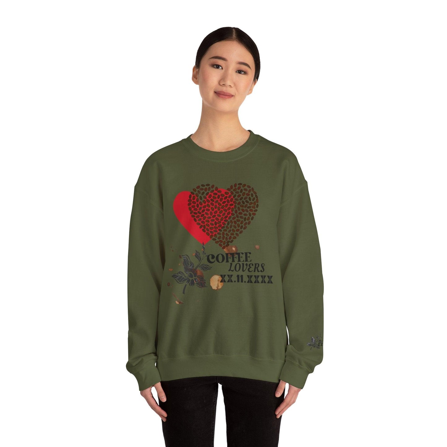 Valentine's Coffee Bean Heart Unisex Crewneck Sweatshirt - COFFEEBRE