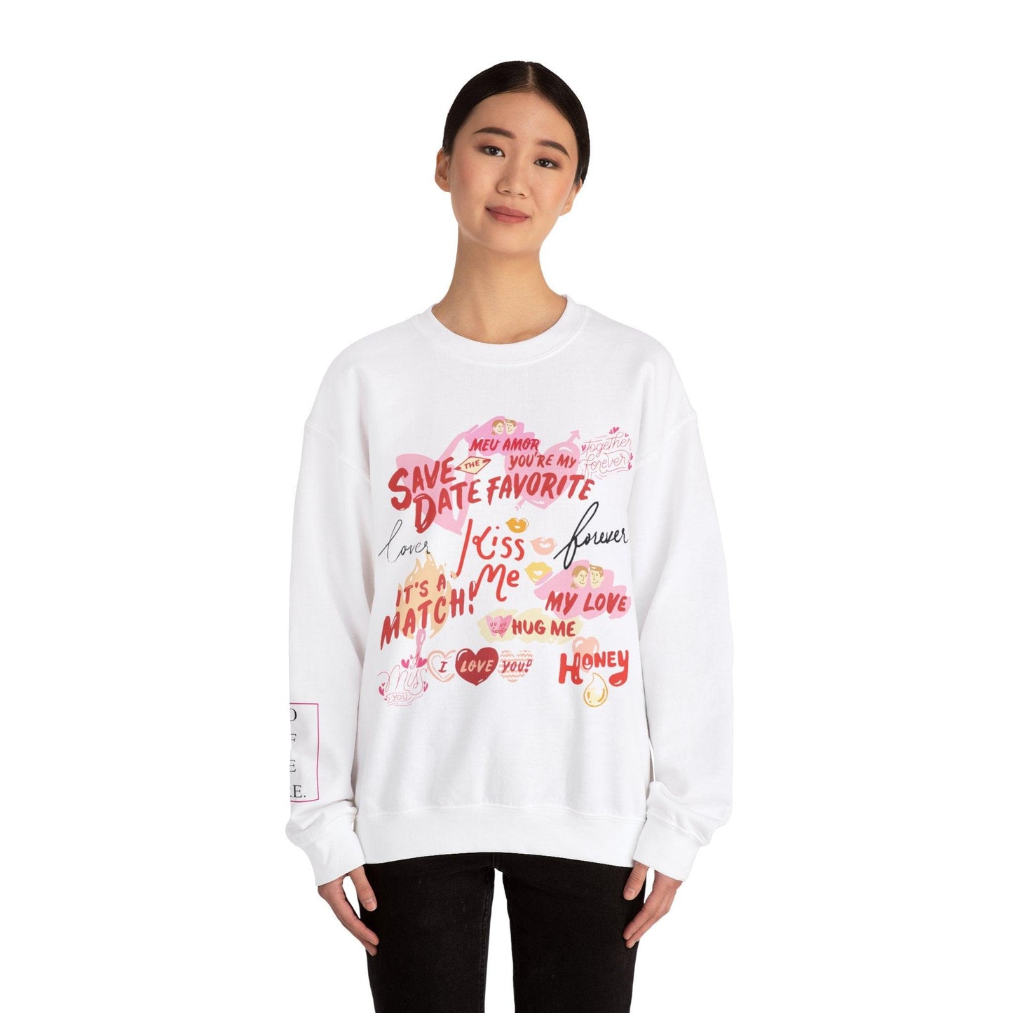 Valentine's Love Script Unisex Crewneck Sweatshirt - COFFEEBRE
