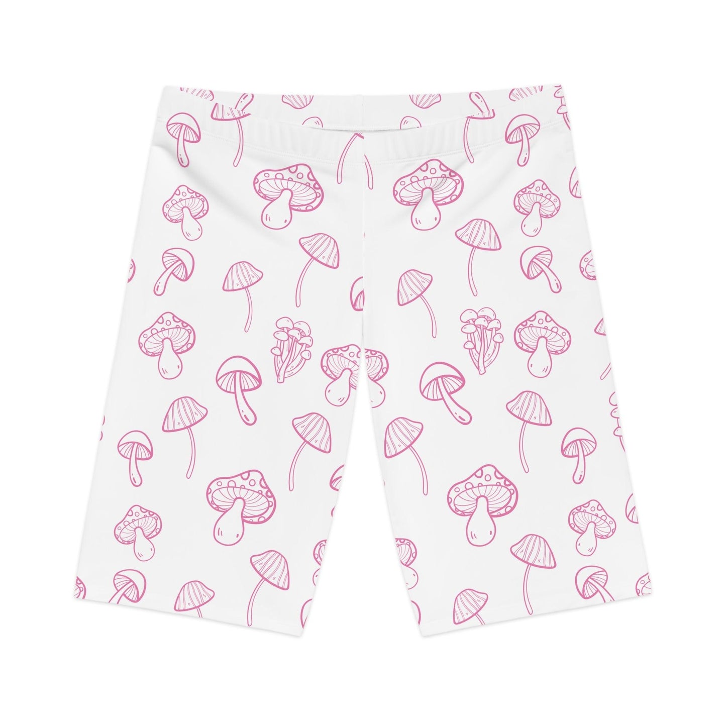 Women's Pink Mushroom Bike Shorts - COFFEEBRE