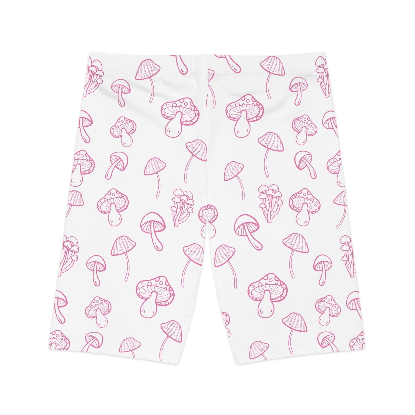 Women's Pink Mushroom Bike Shorts - COFFEEBRE