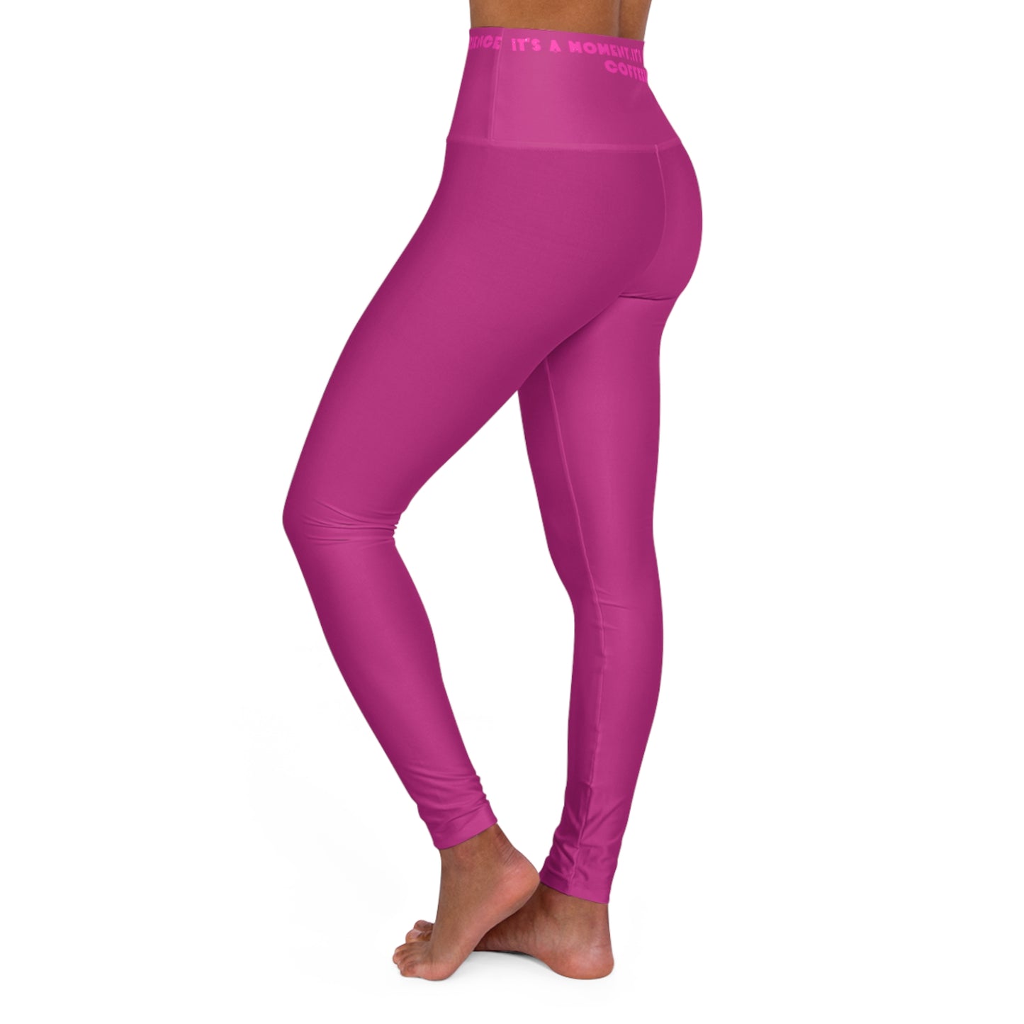 Pink Fitness High Waisted Leggings  - COFFEEBRE