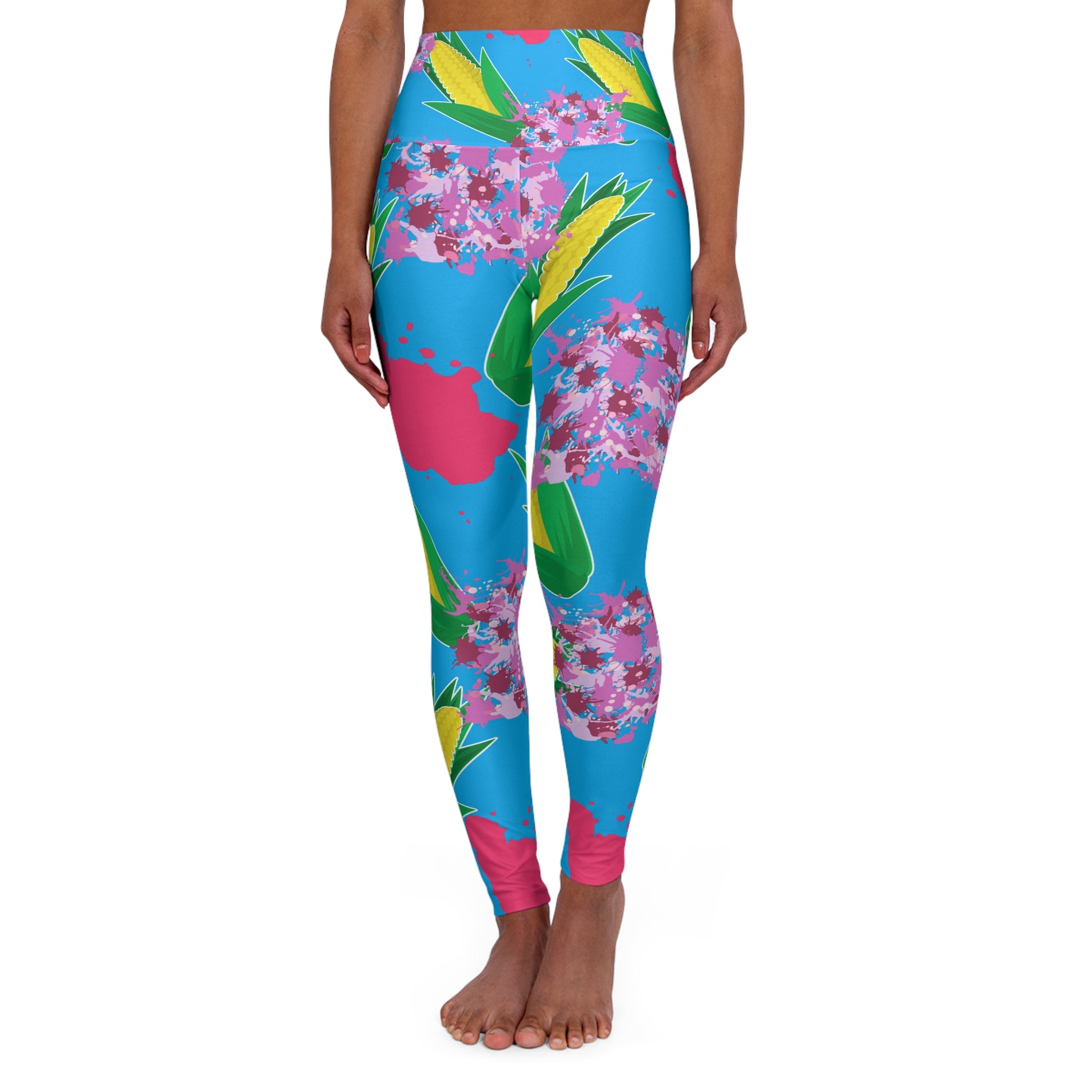 Floral High Waisted Yoga Leggings - COFFEEBRE