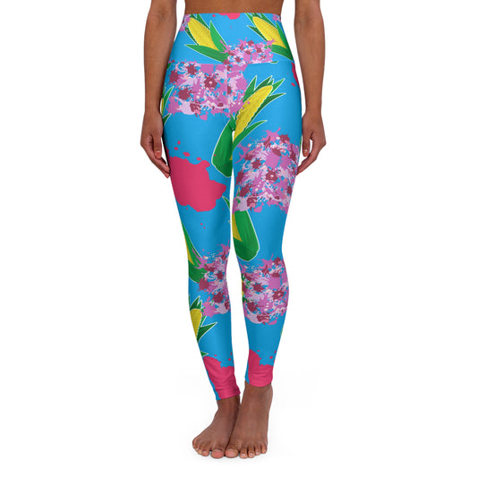 Floral High Waisted Yoga Leggings - COFFEEBRE