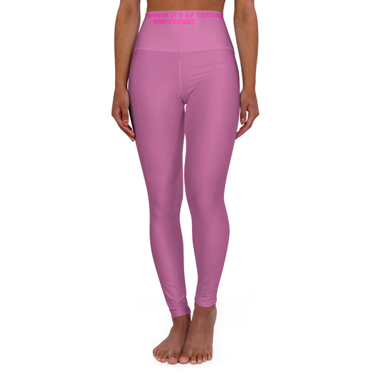 Light Pink Fitness High Waisted Leggings - COFFEEBRE