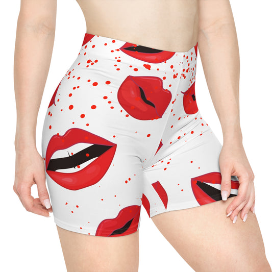Lips Workout Athletic  Biker Shorts - COFFEEBRE