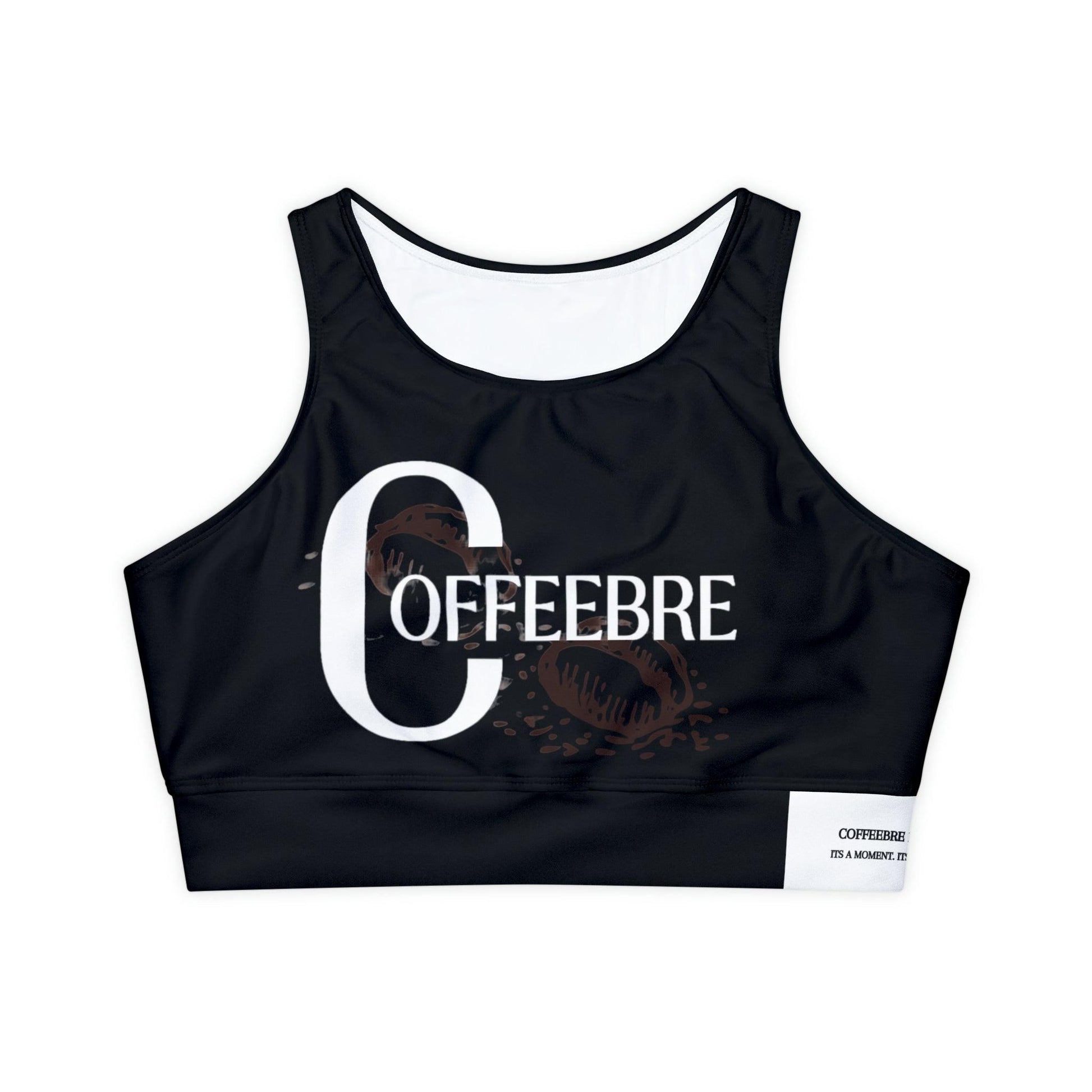 Black Padded Racerback Sports Bra - COFFEEBRE
