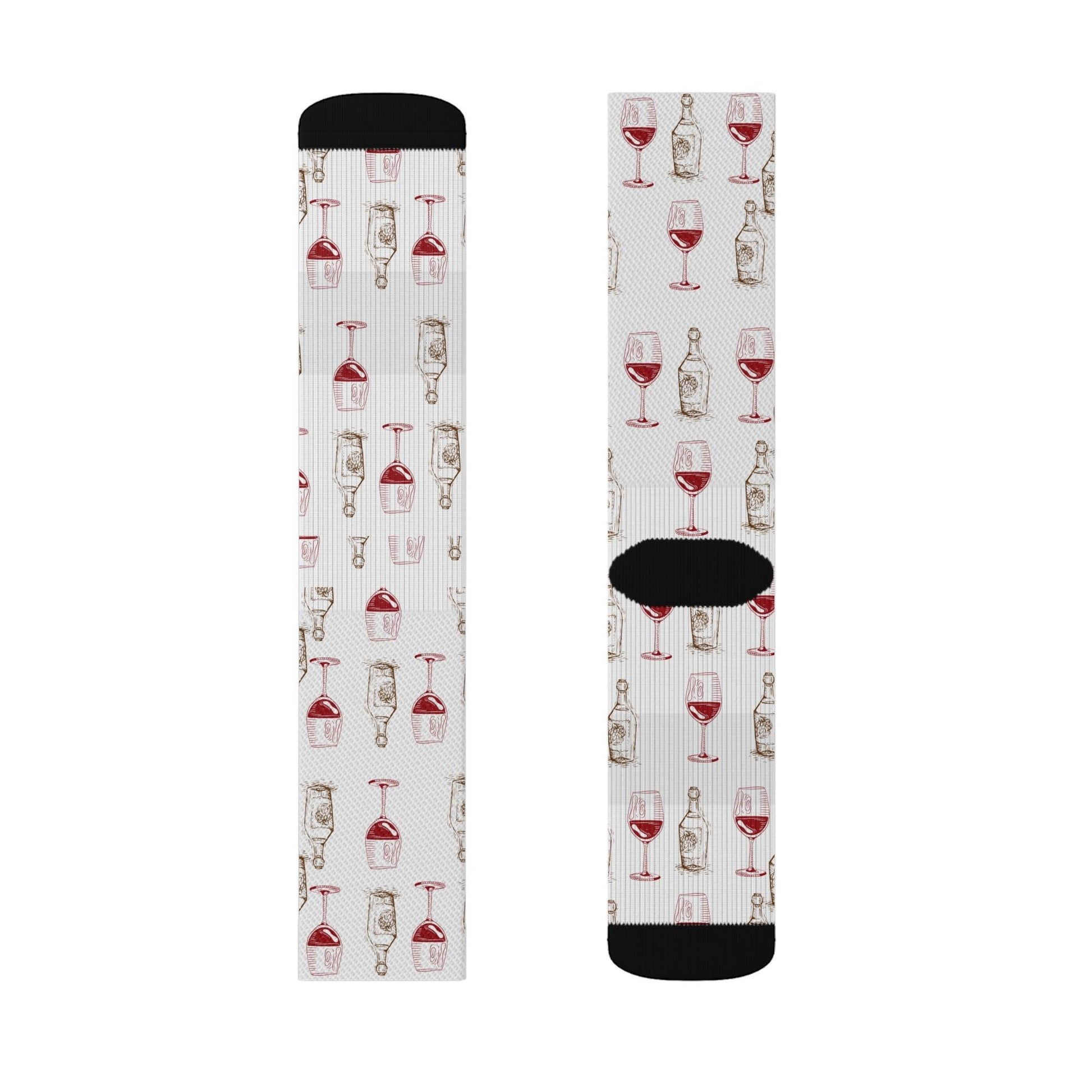 Champagne Bottle and Red Wine Glass Socks - COFFEEBRE