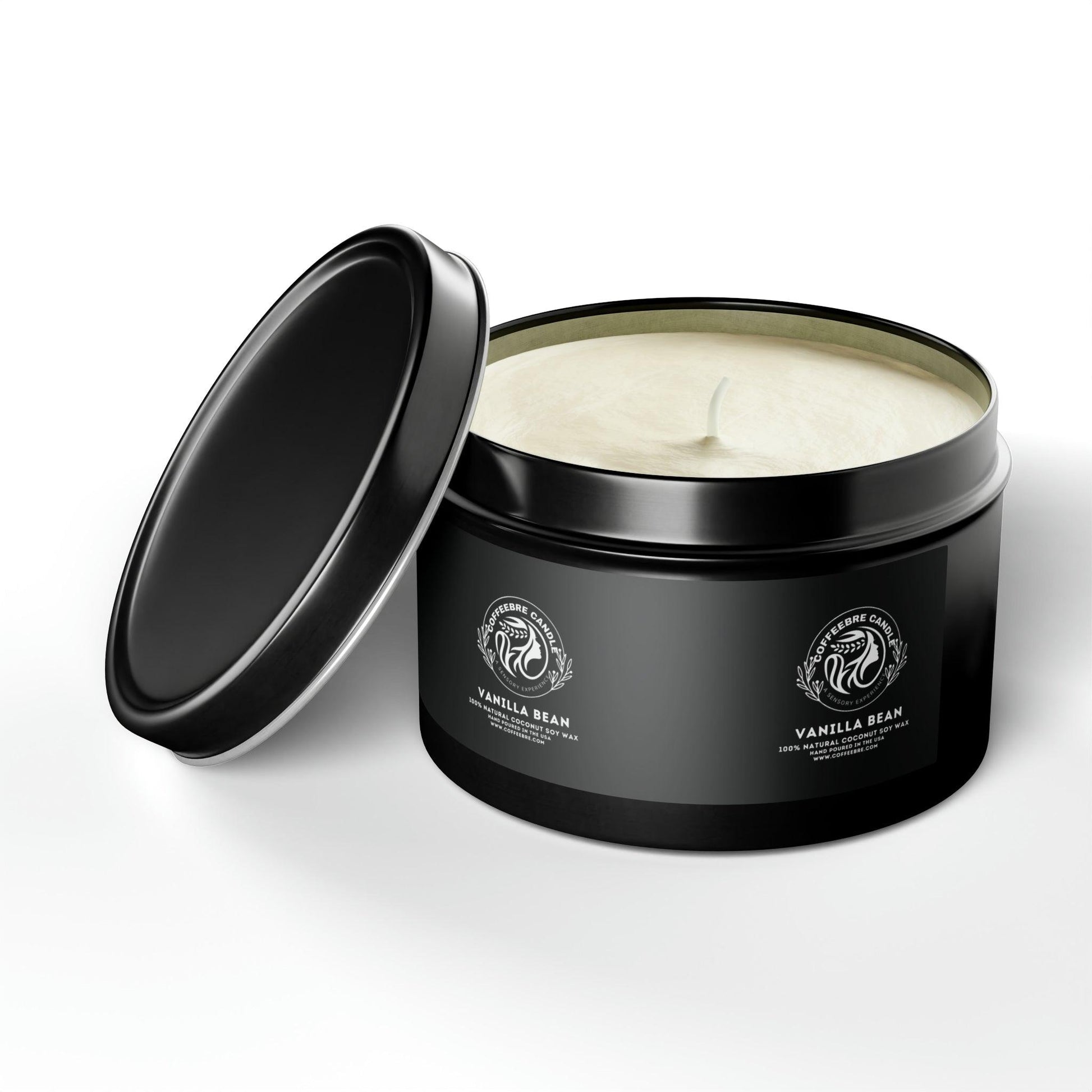 Cinammon Vanilla Bean Scented Coconut Soy Tin Candles - COFFEEBRE