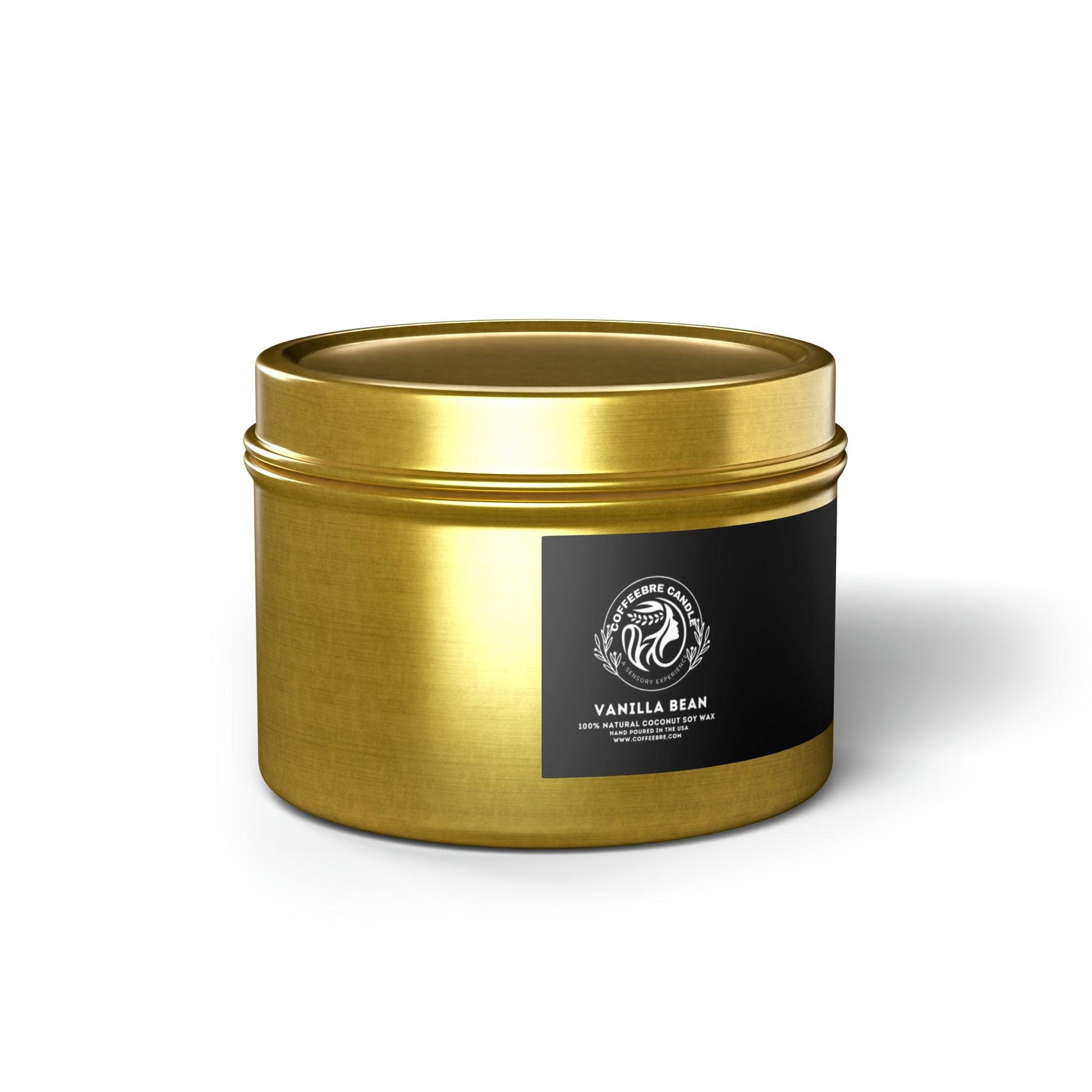 Cinammon Vanilla Bean Scented Coconut Soy Tin Candles - COFFEEBRE