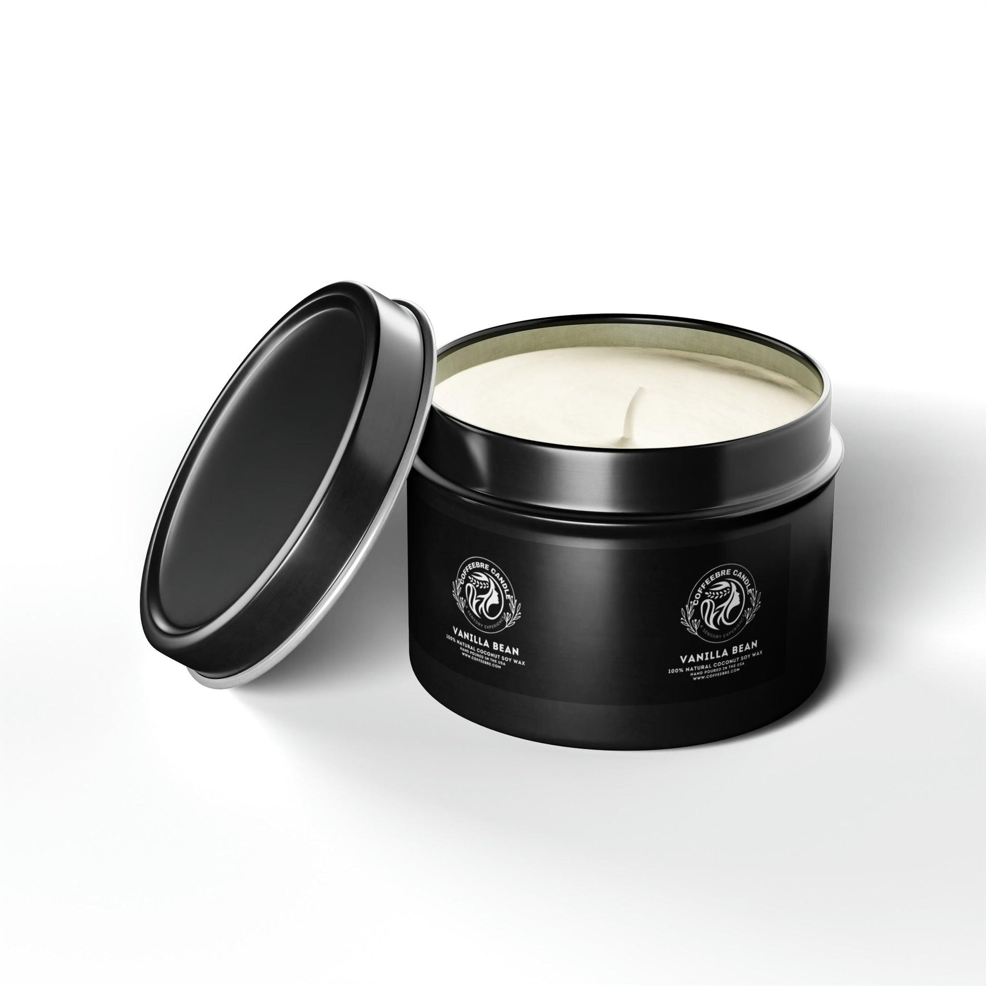 Cinammon Vanilla Bean Scented Coconut Soy Tin Candles - COFFEEBRE