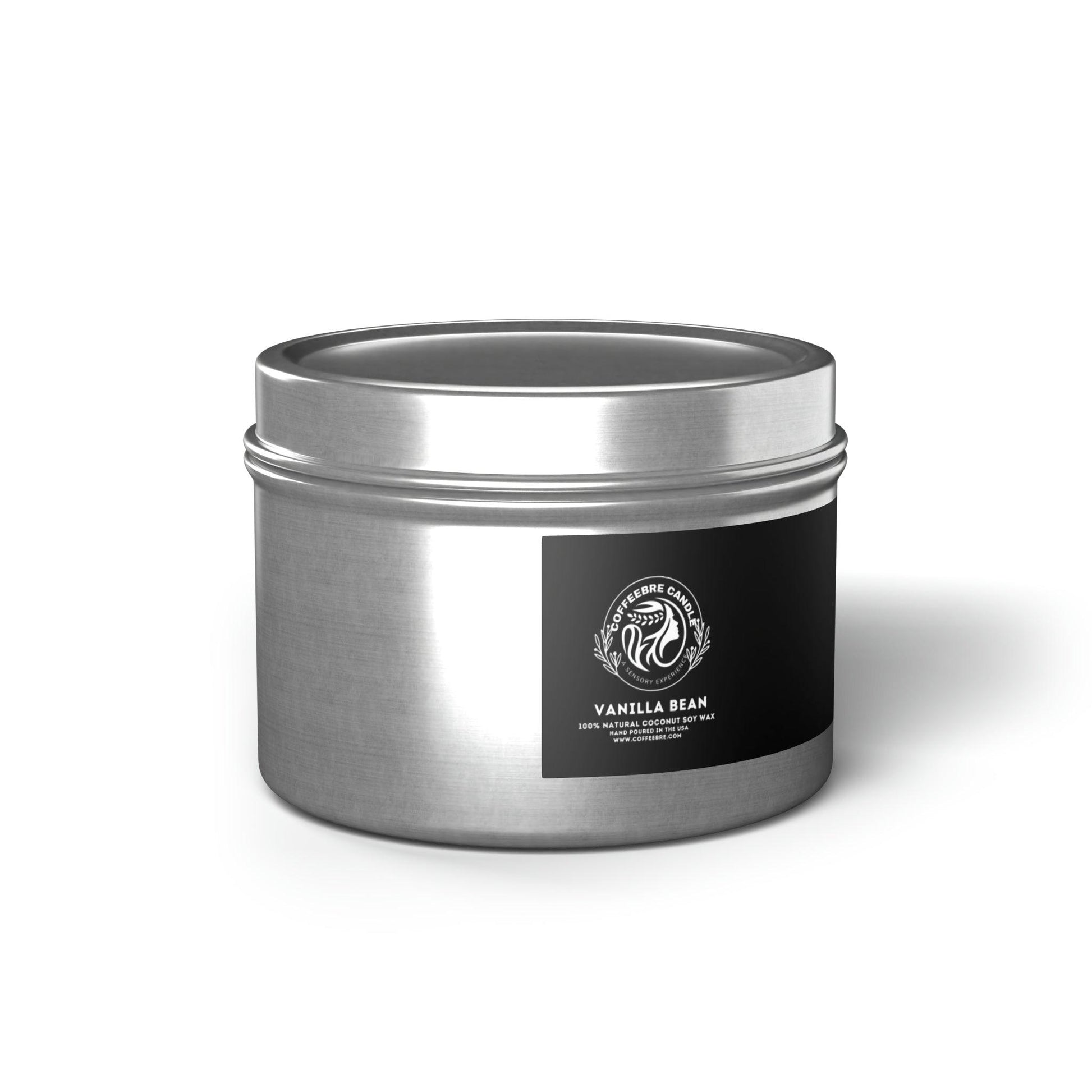 Cinammon Vanilla Bean Scented Coconut Soy Tin Candles - COFFEEBRE
