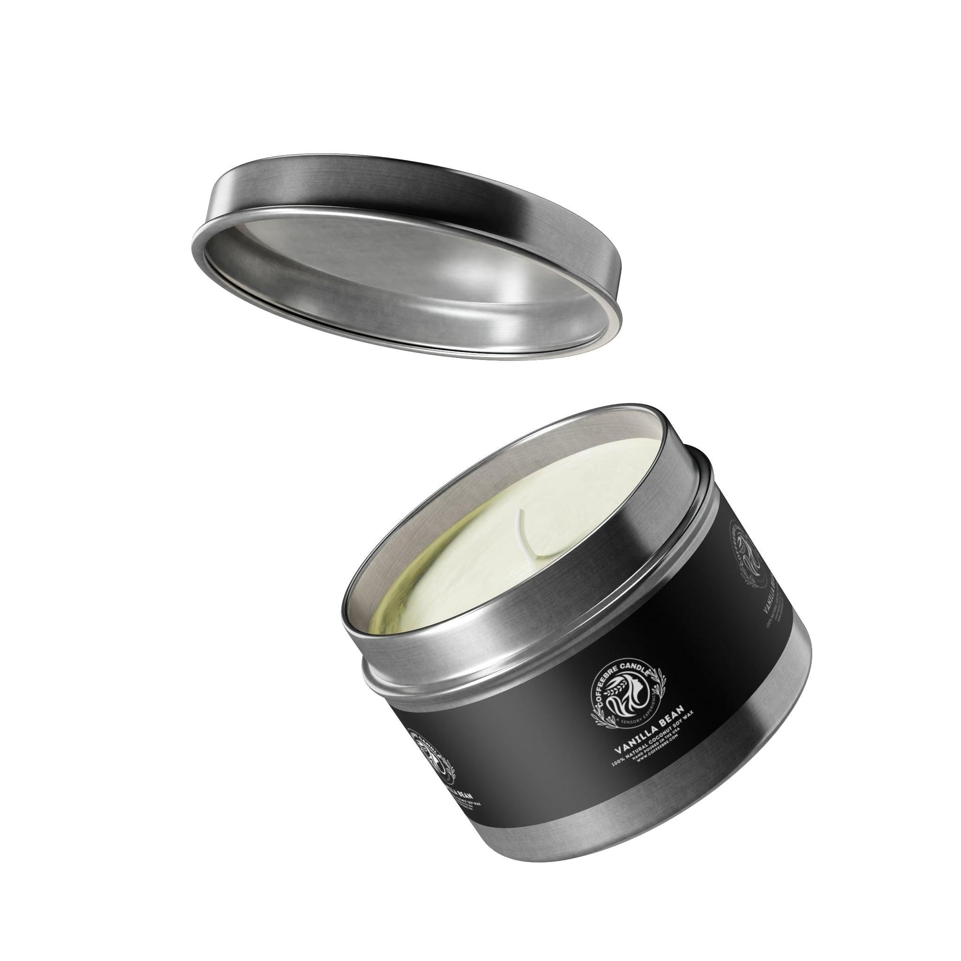 Cinammon Vanilla Bean Scented Coconut Soy Tin Candles - COFFEEBRE