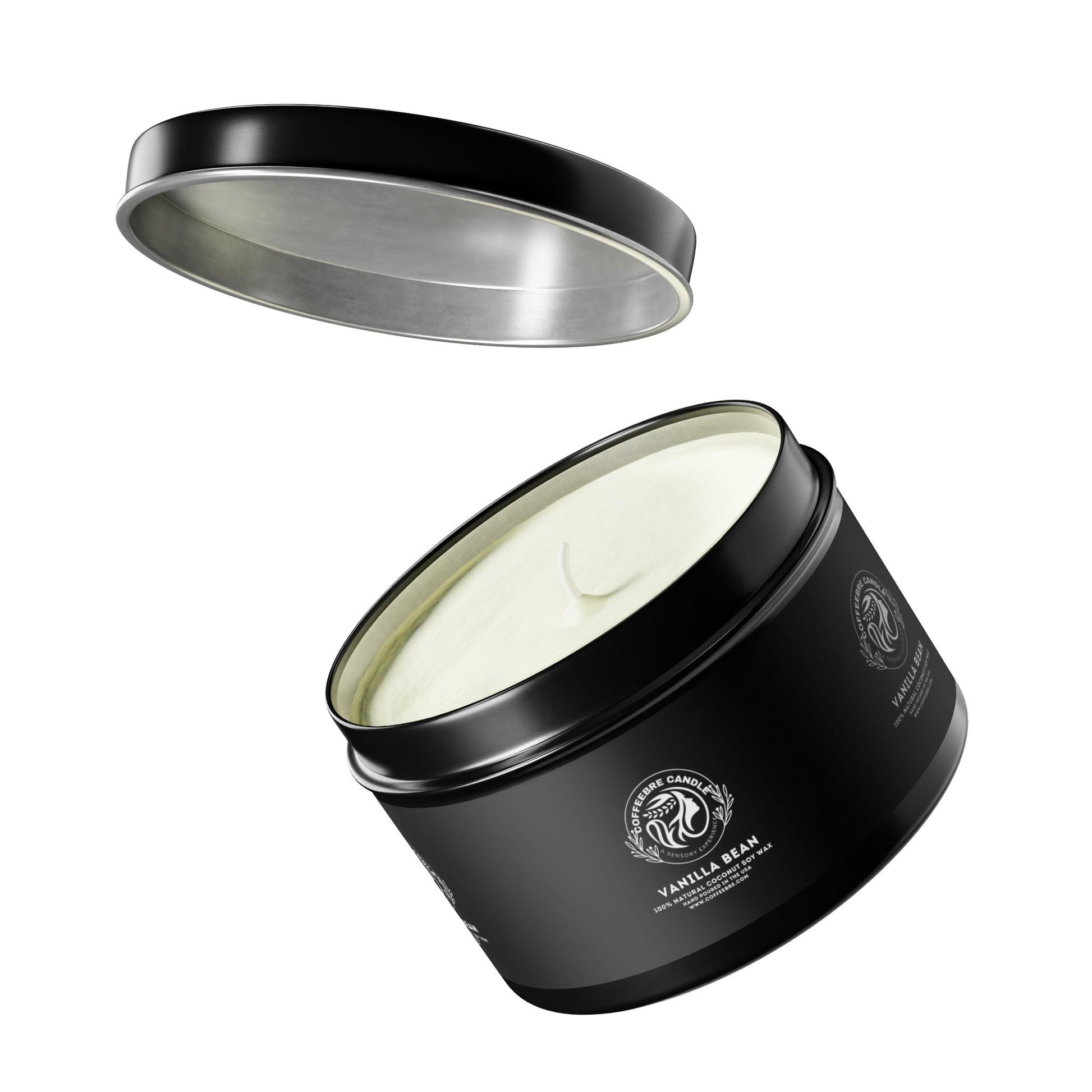 Cinammon Vanilla Bean Scented Coconut Soy Tin Candles - COFFEEBRE