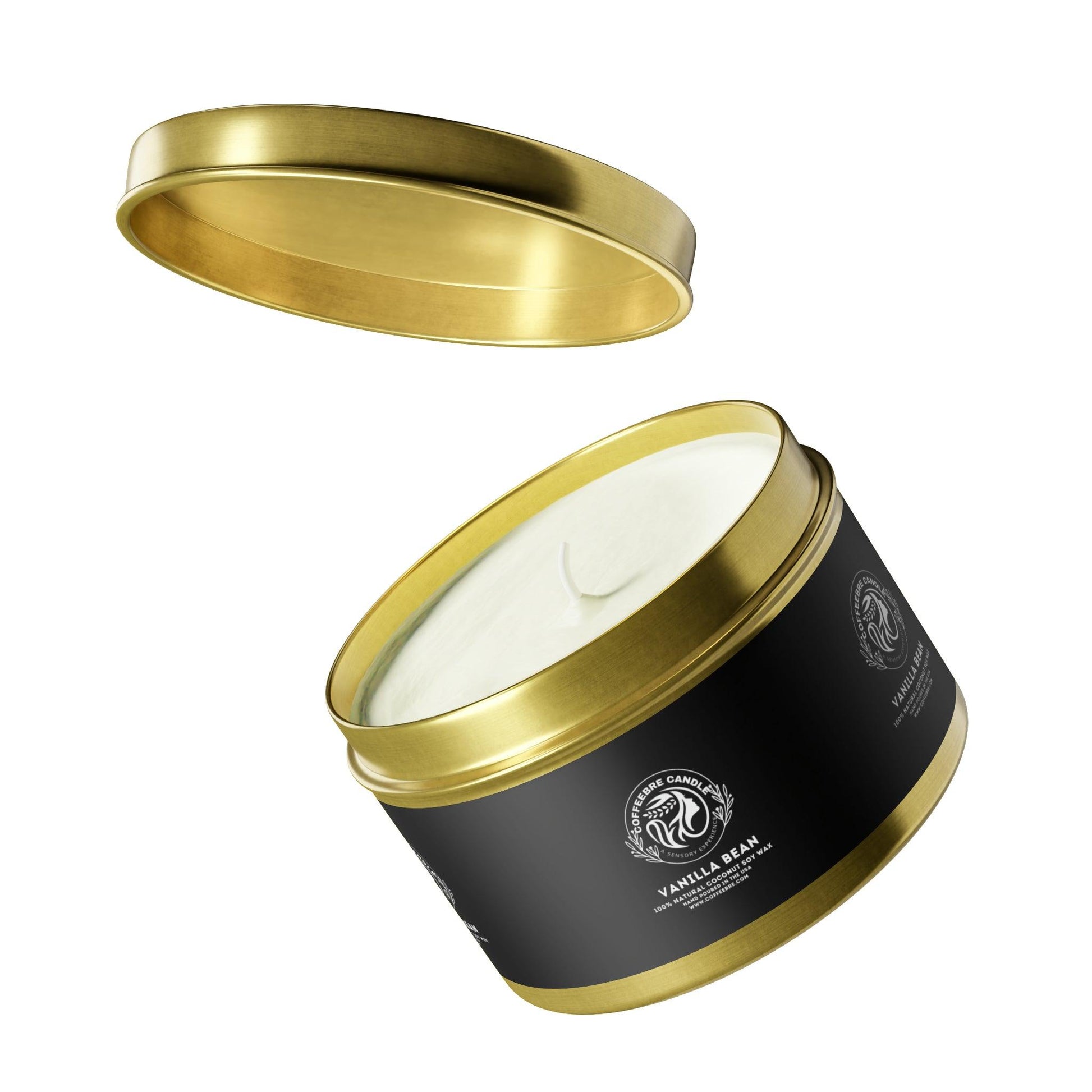 Cinammon Vanilla Bean Scented Coconut Soy Tin Candles - COFFEEBRE