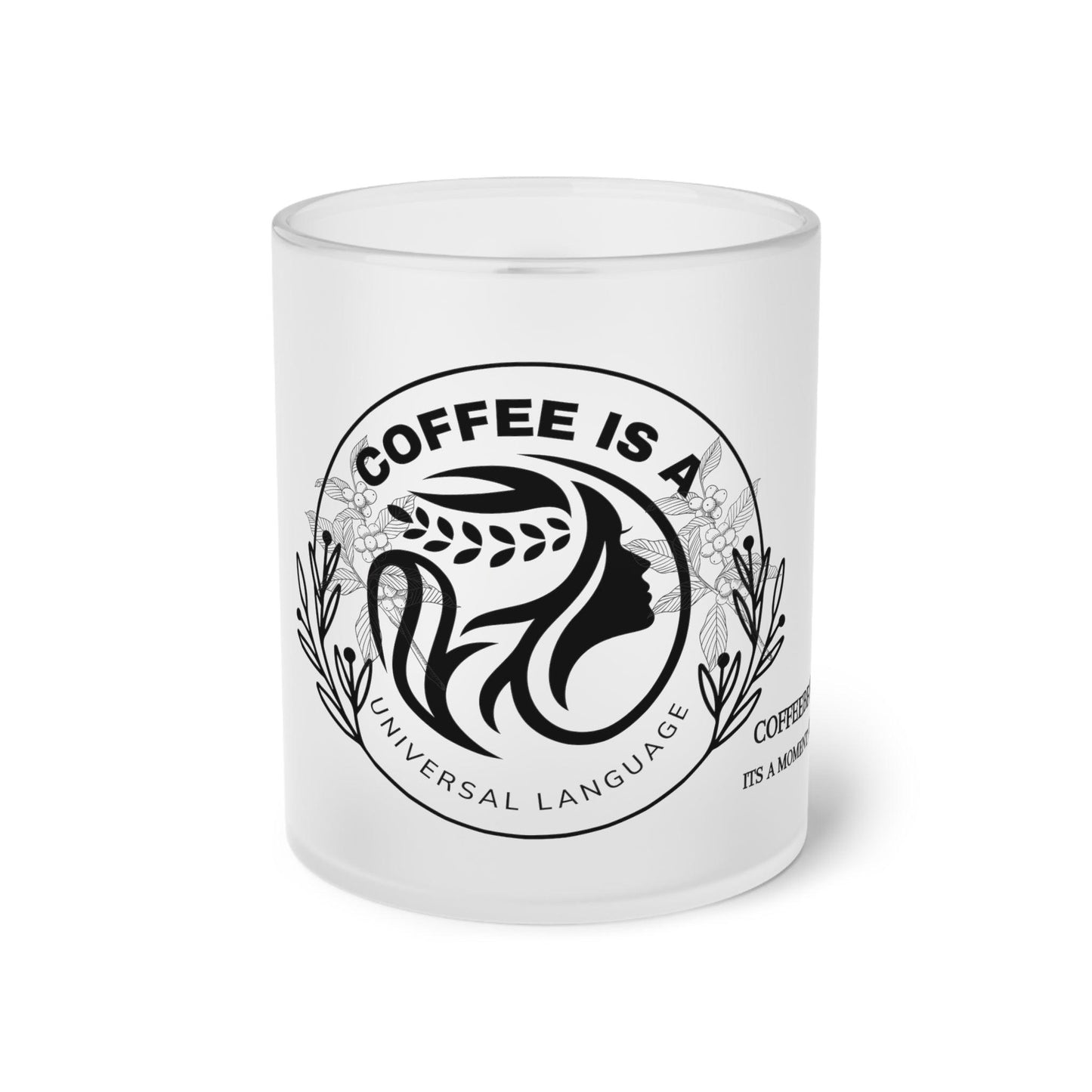 Coffee a Universal Language Frosted Glass Mug - COFFEEBRE