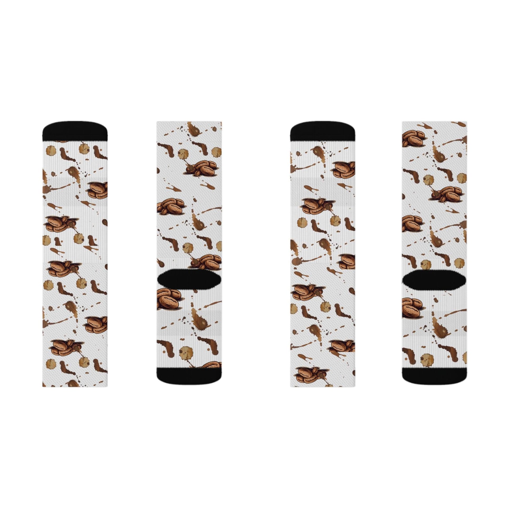 Coffee Bean and Latte Stained Socks - COFFEEBRE
