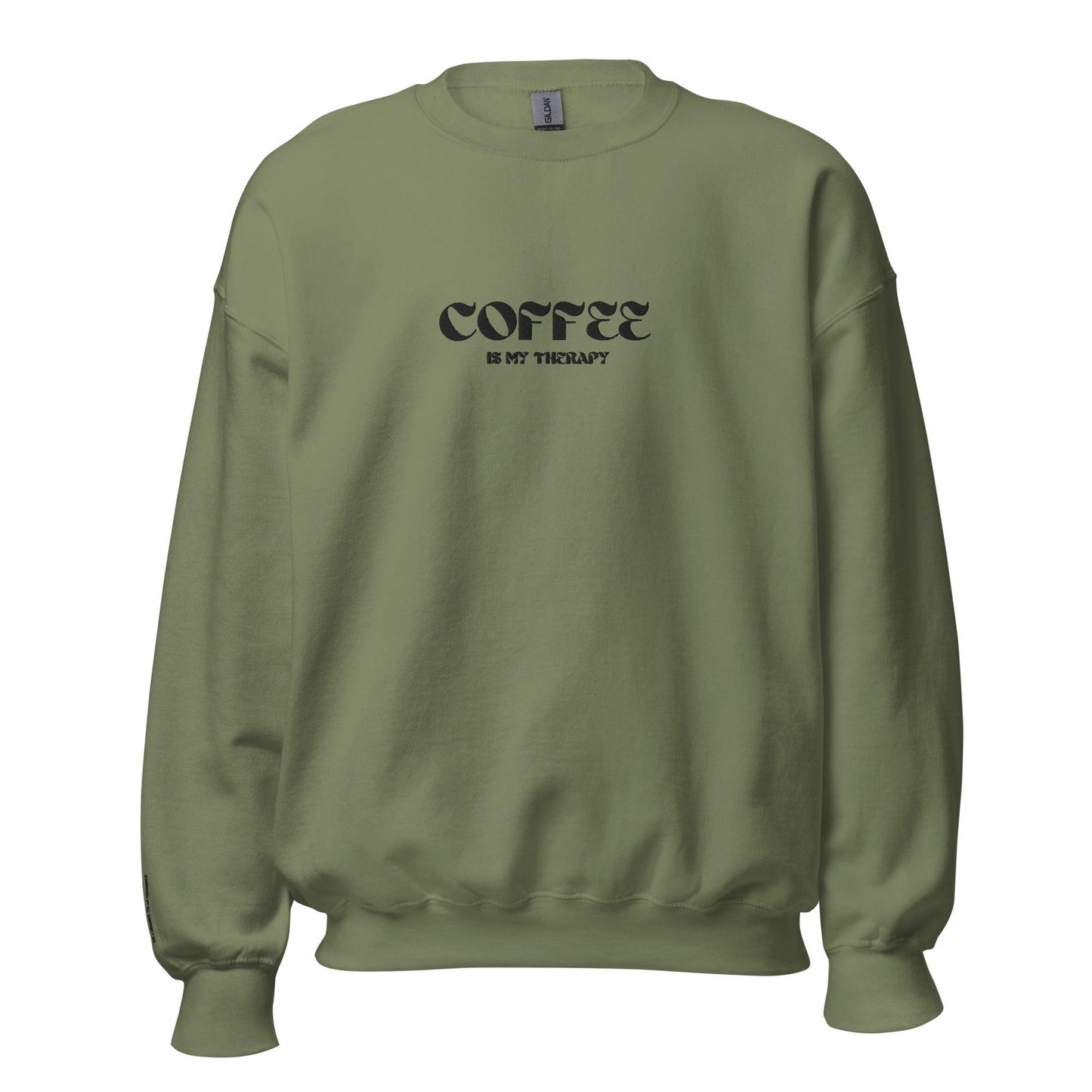 Coffee is My Therapy Embroidered Unisex Sweatshirt - COFFEEBRE