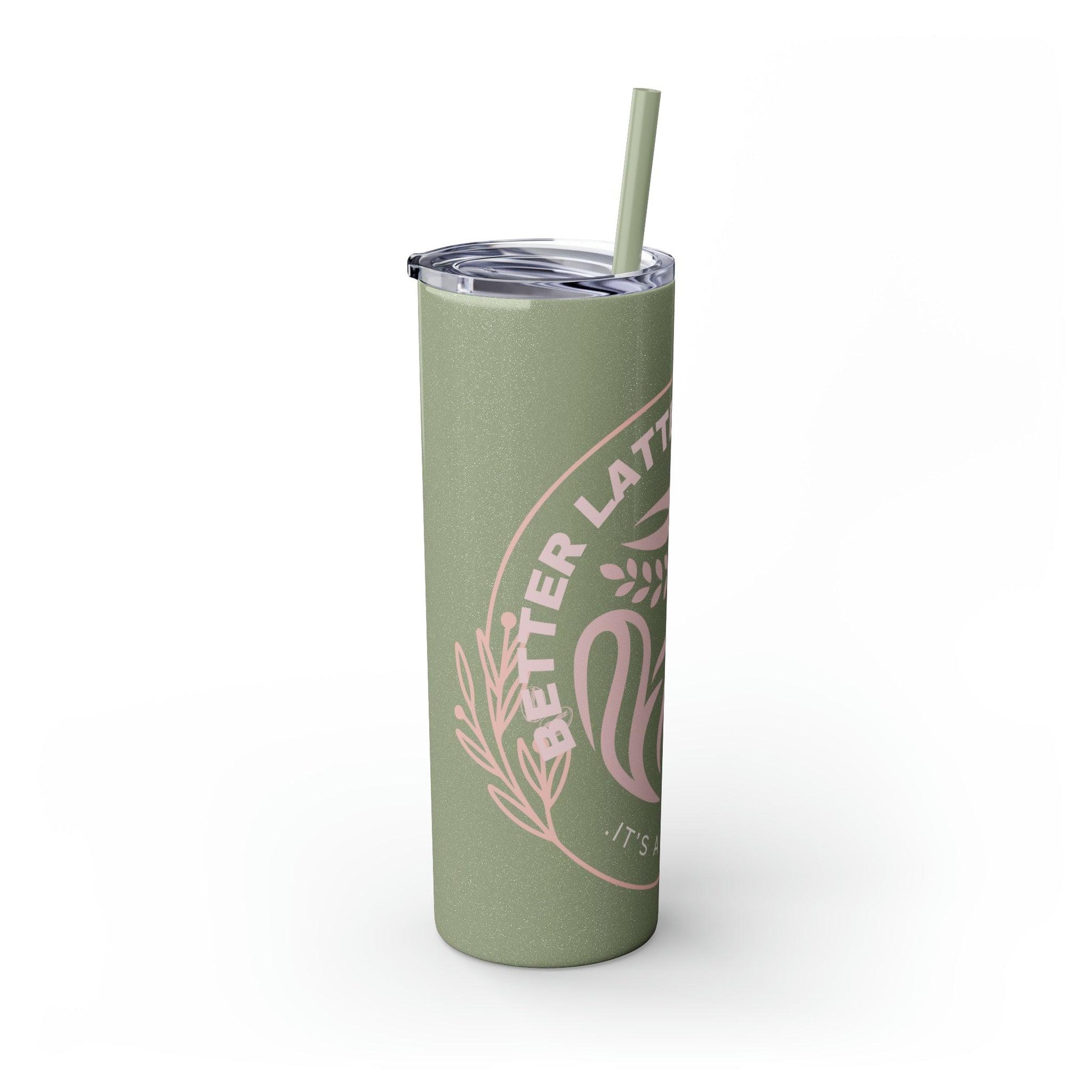 Coffeebre Skinny Better Latte Than Never Tumbler with Straw, 20oz - COFFEEBRE