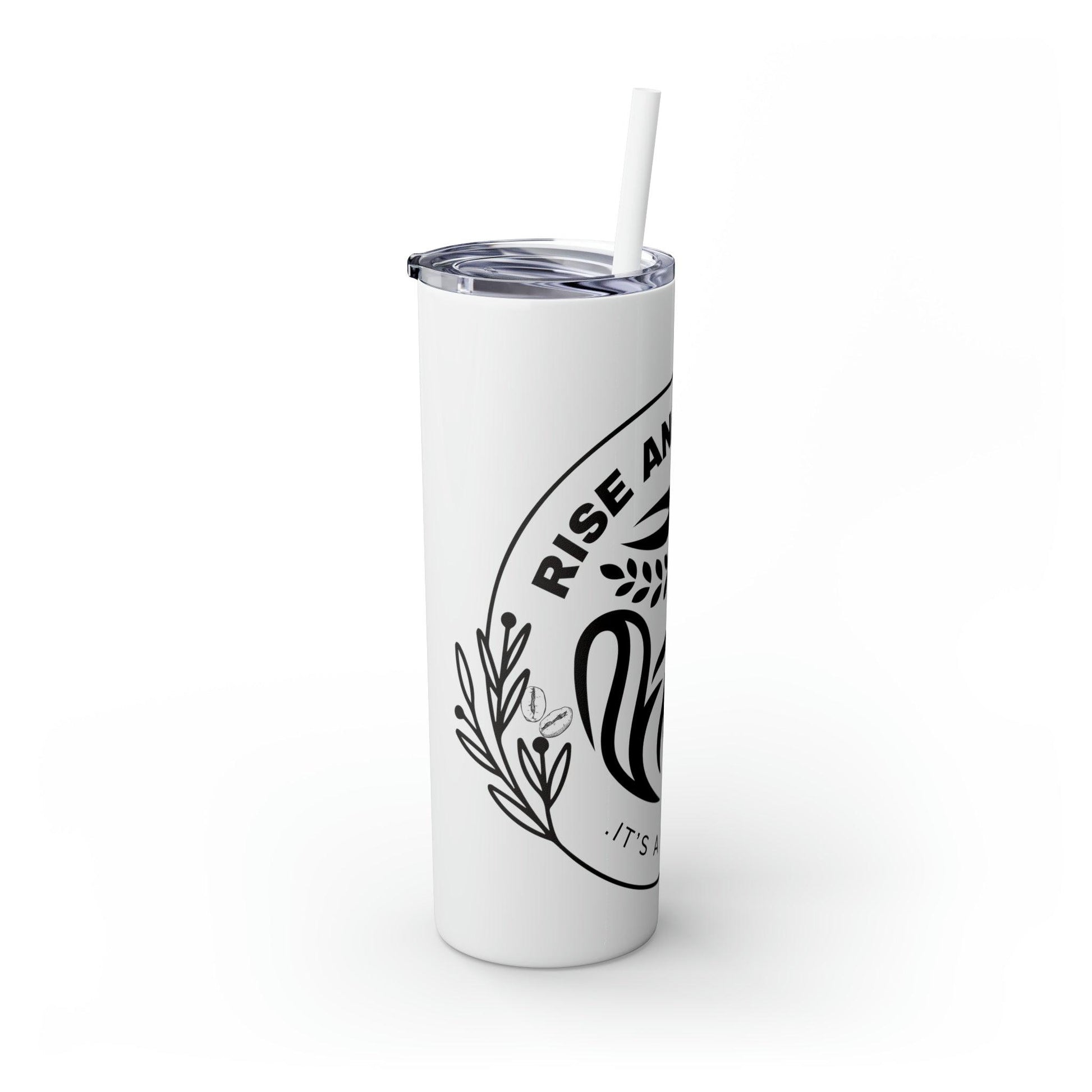 Coffeebre Skinny Rise and Grind Tumbler with Straw, 20oz - COFFEEBRE