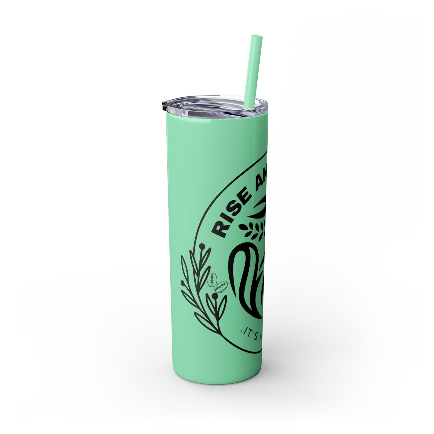 Coffeebre Skinny Rise and Grind Tumbler with Straw, 20oz - COFFEEBRE