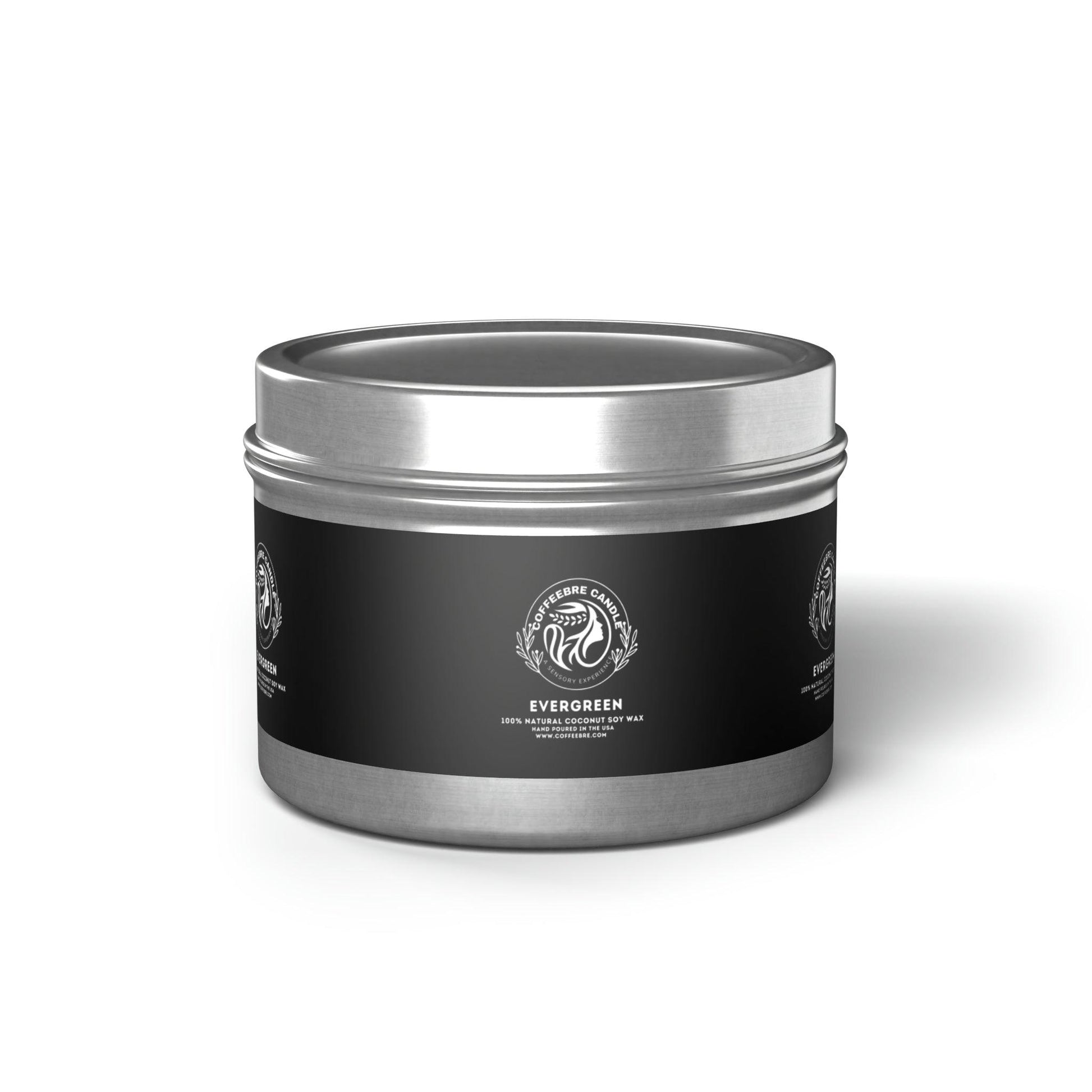 Eco-Friendly Evergreen Scented Coconut Soy Tin Candles - COFFEEBRE