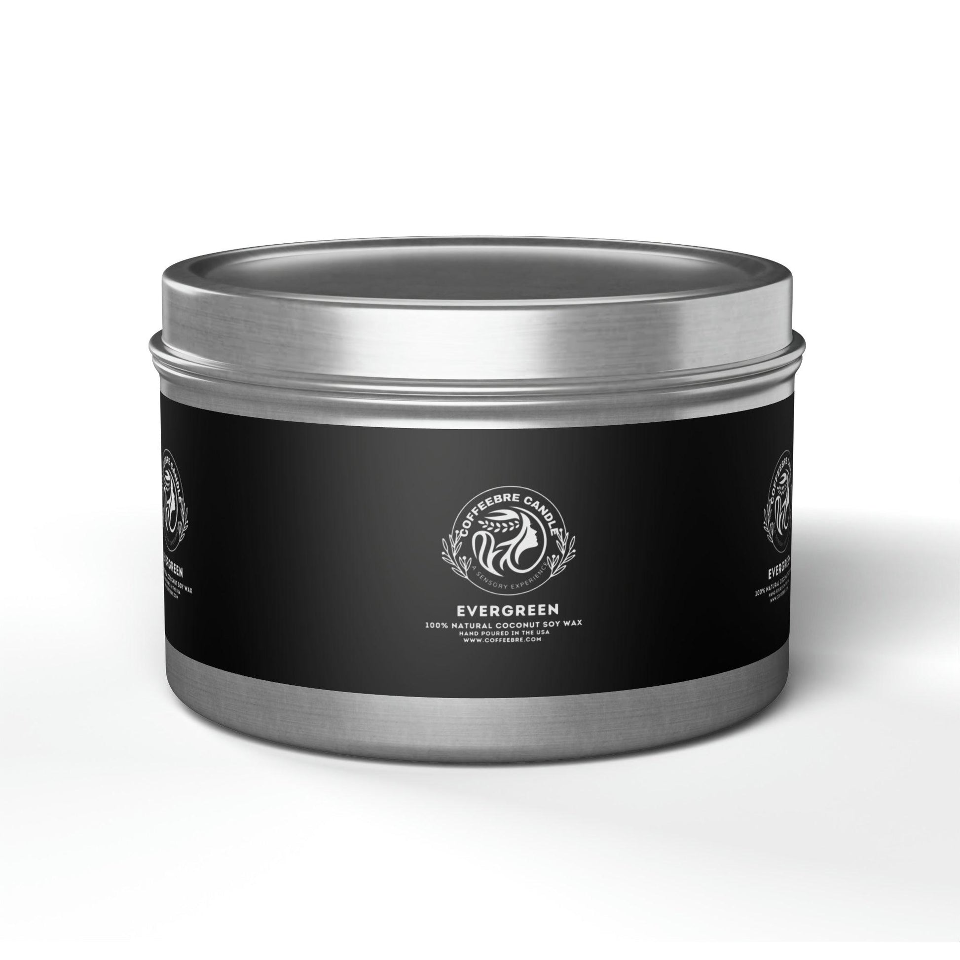 Eco-Friendly Evergreen Scented Coconut Soy Tin Candles - COFFEEBRE