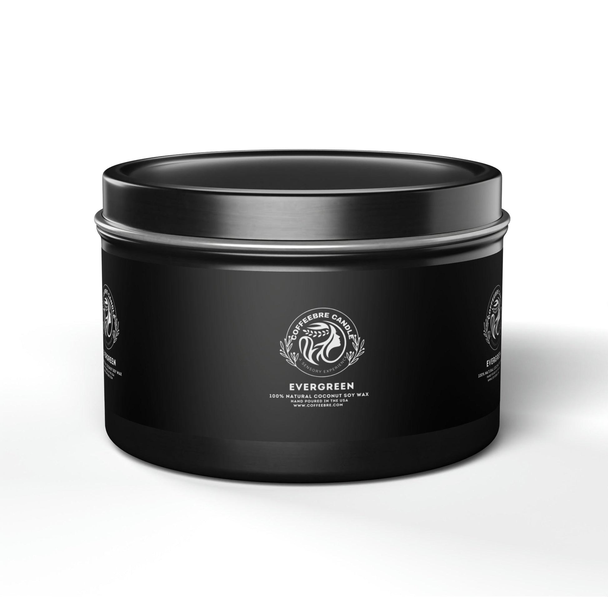 Eco-Friendly Evergreen Scented Coconut Soy Tin Candles - COFFEEBRE