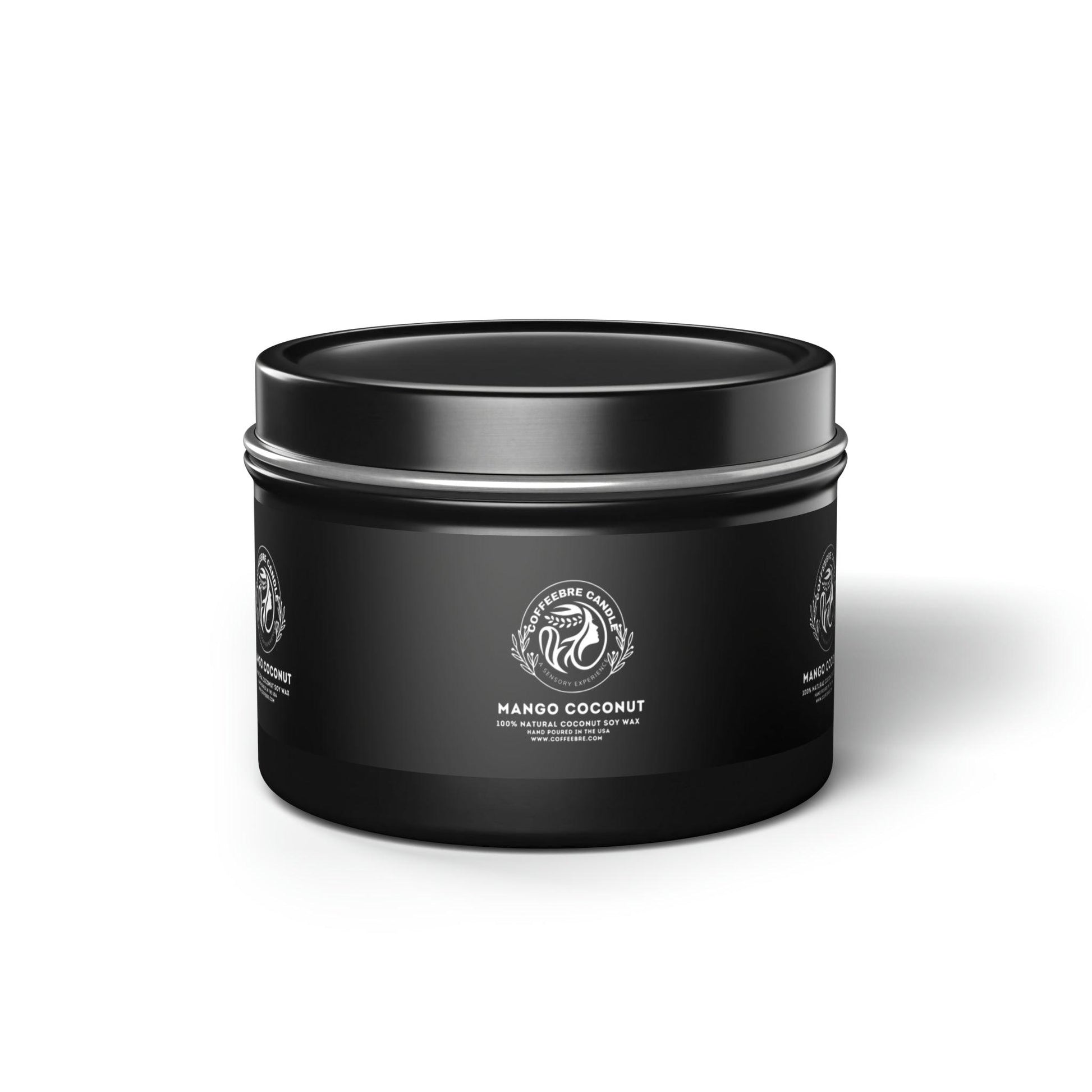 Eco-Friendly Mango Coconut Scented Coconut Soy Tin Candles - COFFEEBRE