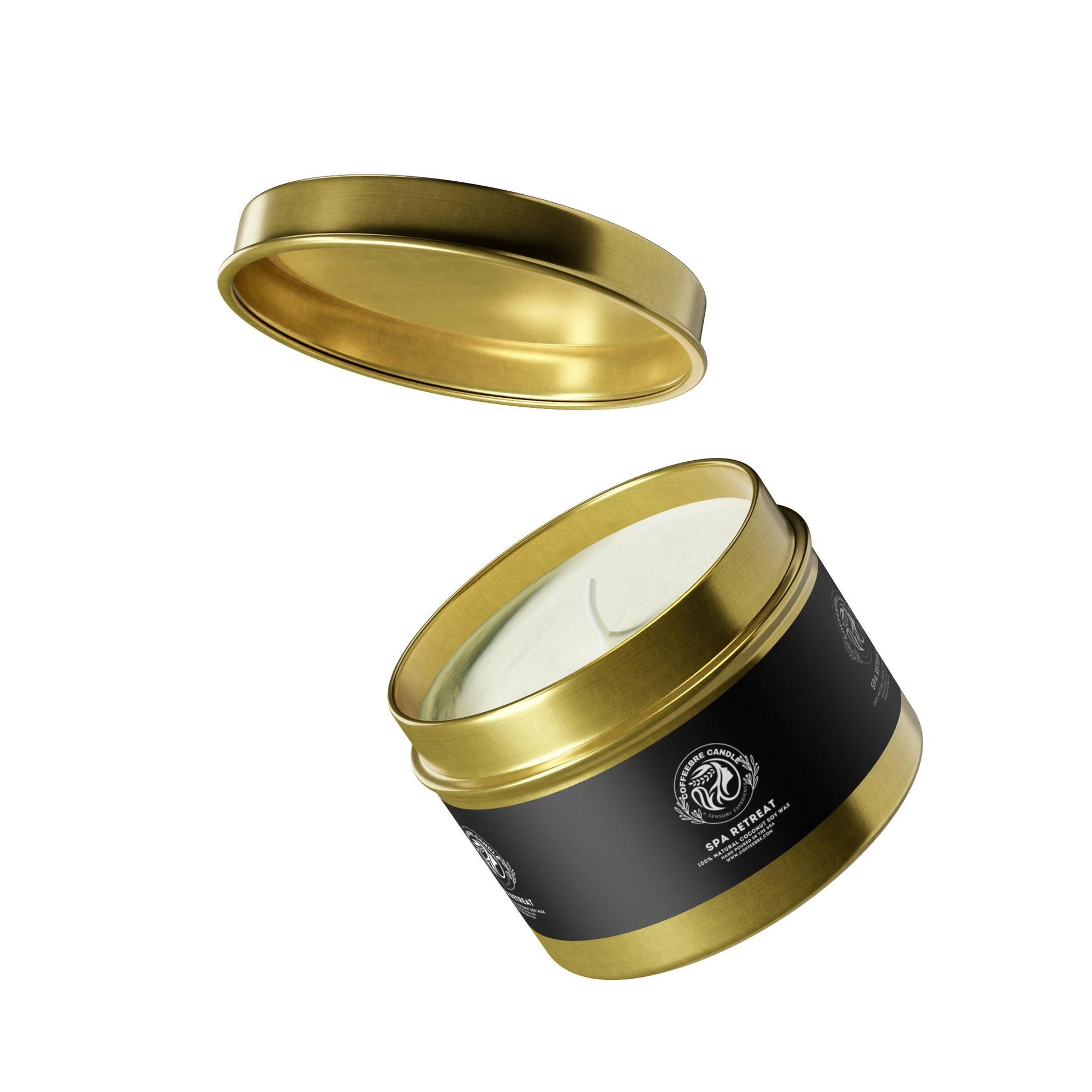 Eco-Friendly Spa Treat Scented Coconut Soy Tin Candles - COFFEEBRE