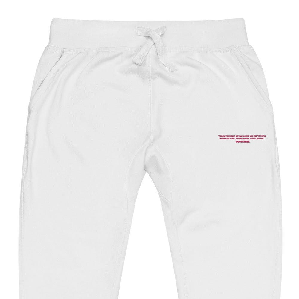 Embroidered Casual Athleisure Fleece Jogger Pants - COFFEEBRE