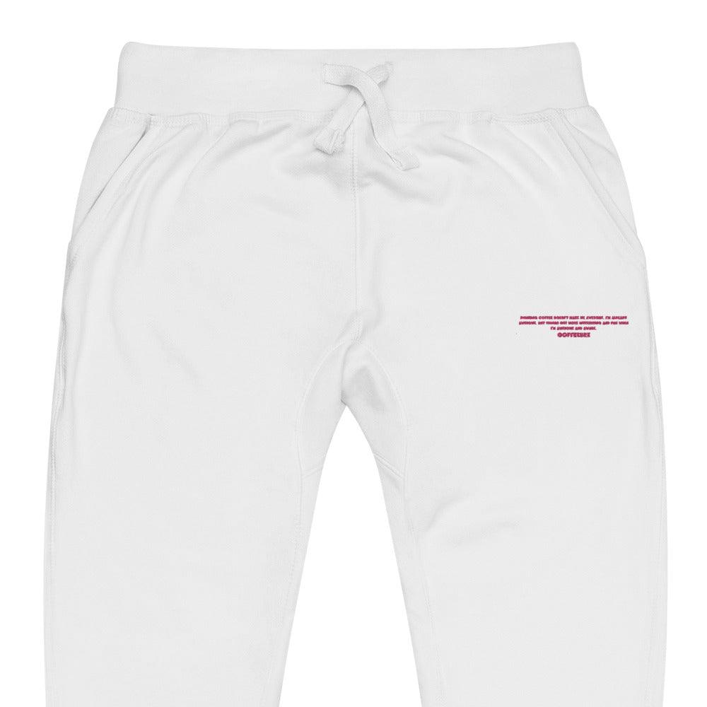 Embroidered Coffee quotes Unisex Fleece Sweatpant - COFFEEBRE