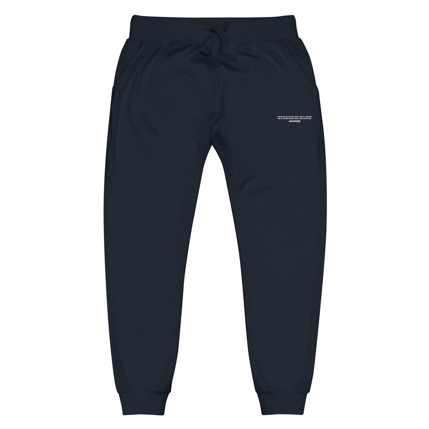 Embroidered Coffee Texts Unisex Fleece Sweatpants - COFFEEBRE