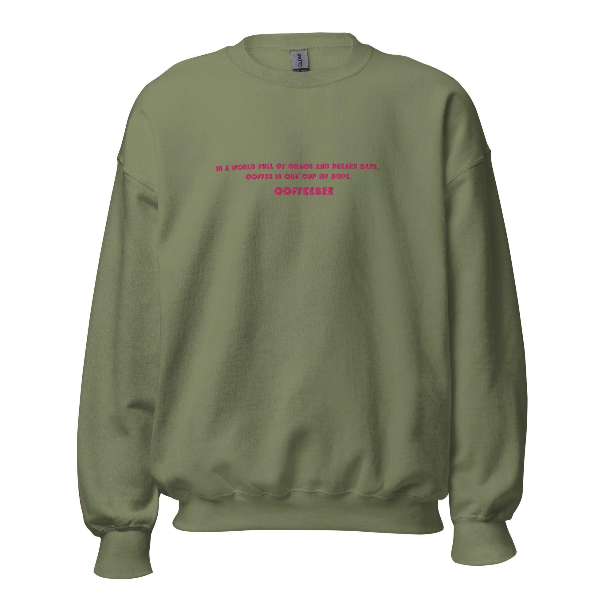 Embroidered Comfy Unisex Sweatshirt - COFFEEBRE