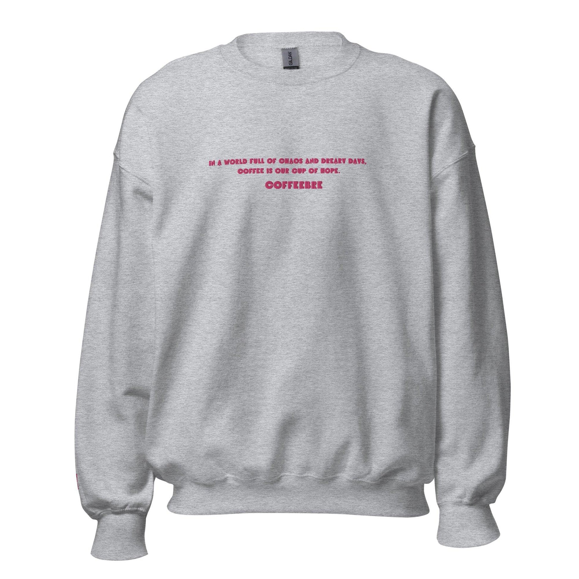 Embroidered Comfy Unisex Sweatshirt - COFFEEBRE