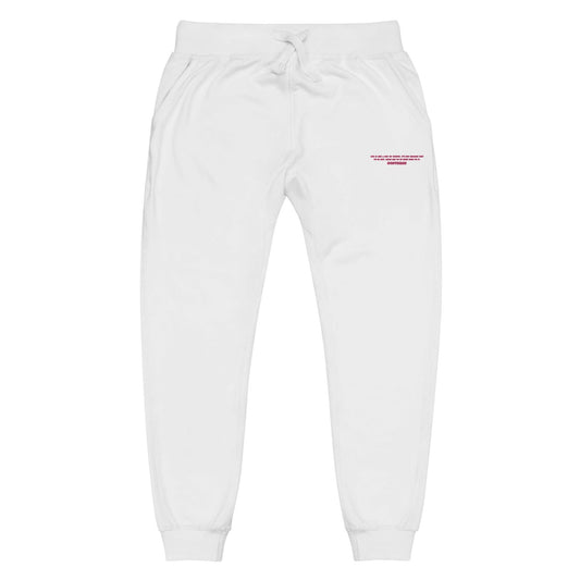 Embroidered Ribbed Waist Cuffed Unisex Fleece Sweatpants