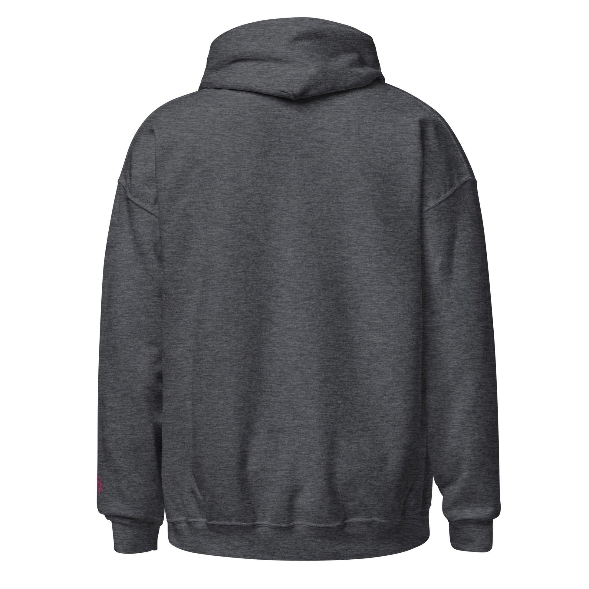 Embroidered Sleeved Print Pullover Unisex Hoodie - COFFEEBRE