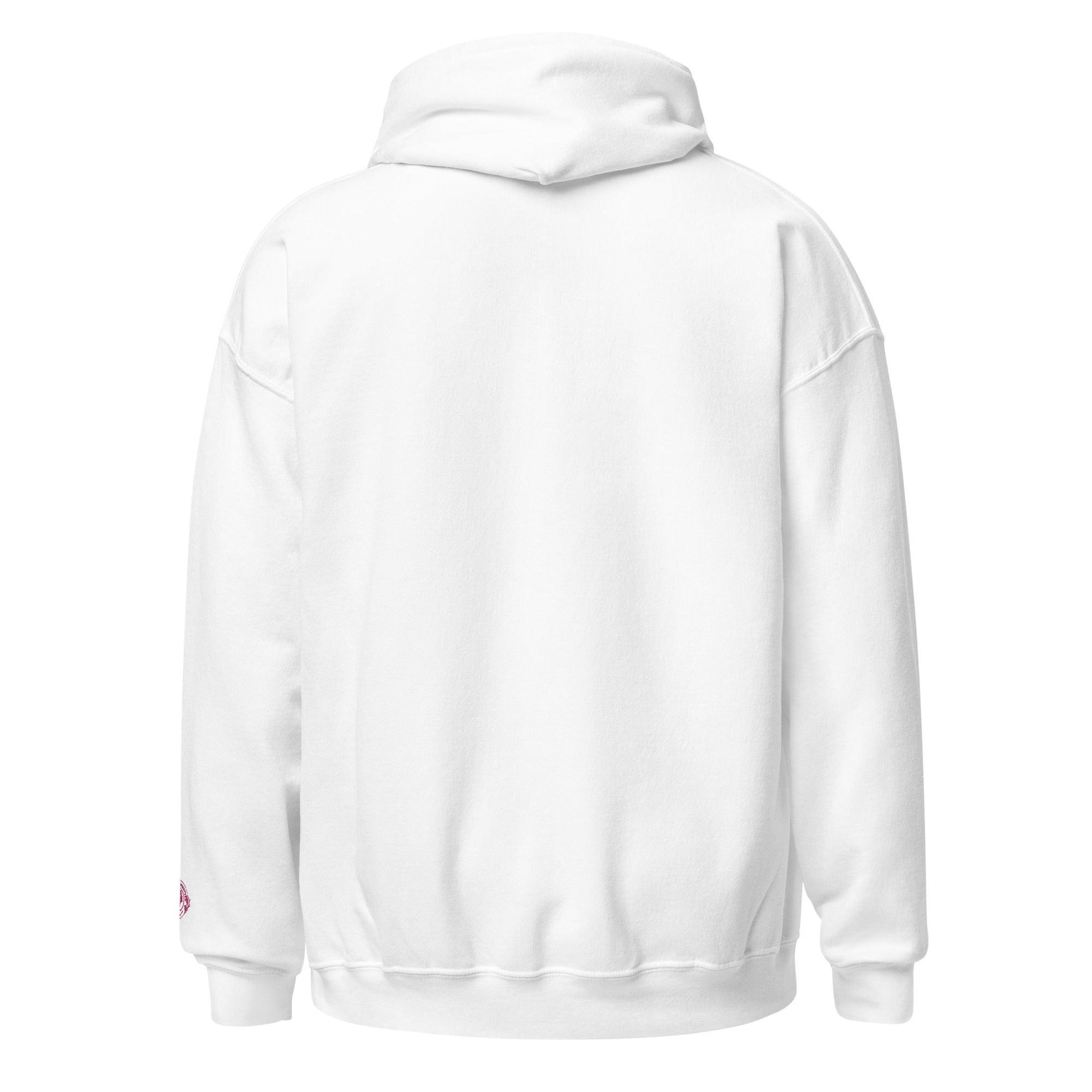 Embroidered Sleeved Print Pullover Unisex Hoodie - COFFEEBRE