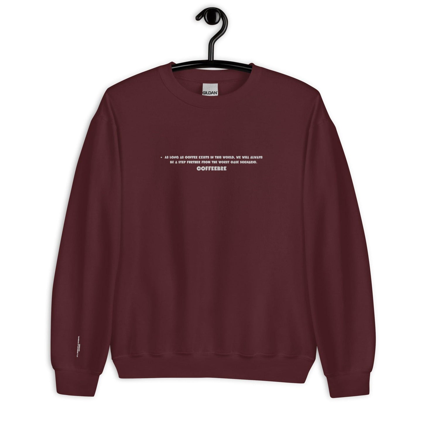 Embroidered Sleeved Print Unisex Sweatshirt - COFFEEBRE