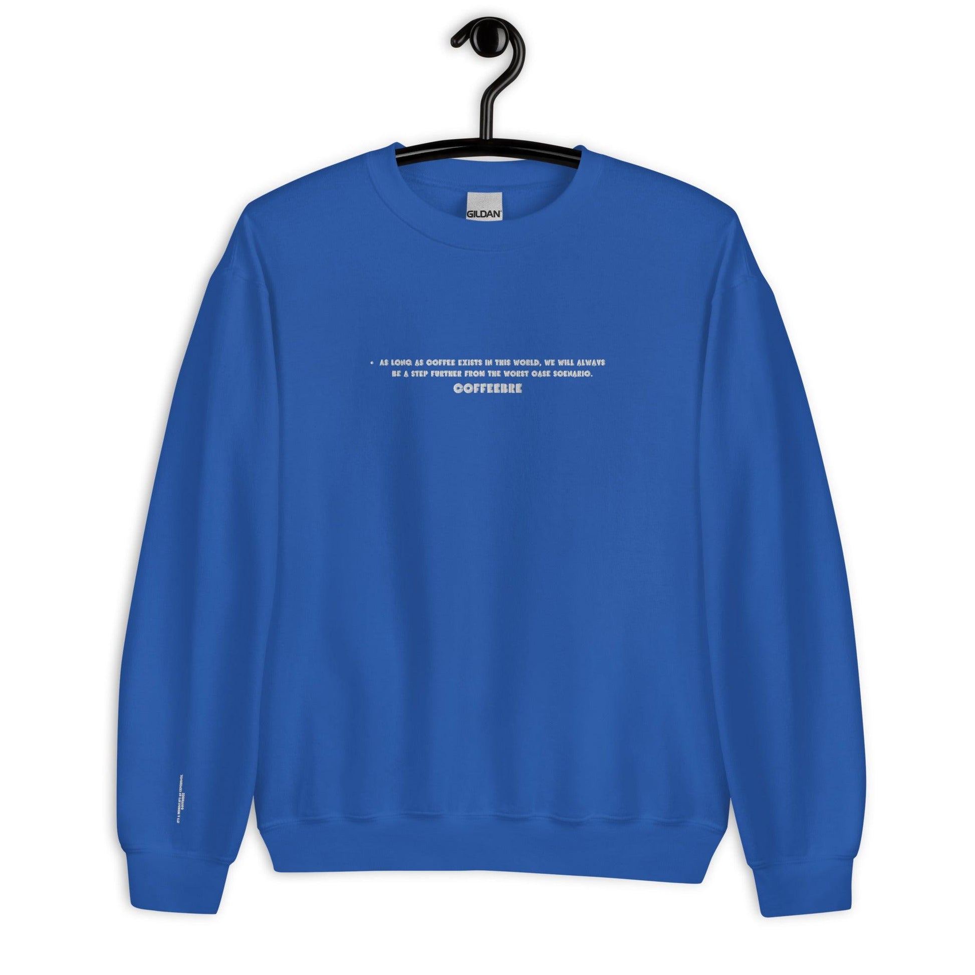 Embroidered Sleeved Print Unisex Sweatshirt - COFFEEBRE