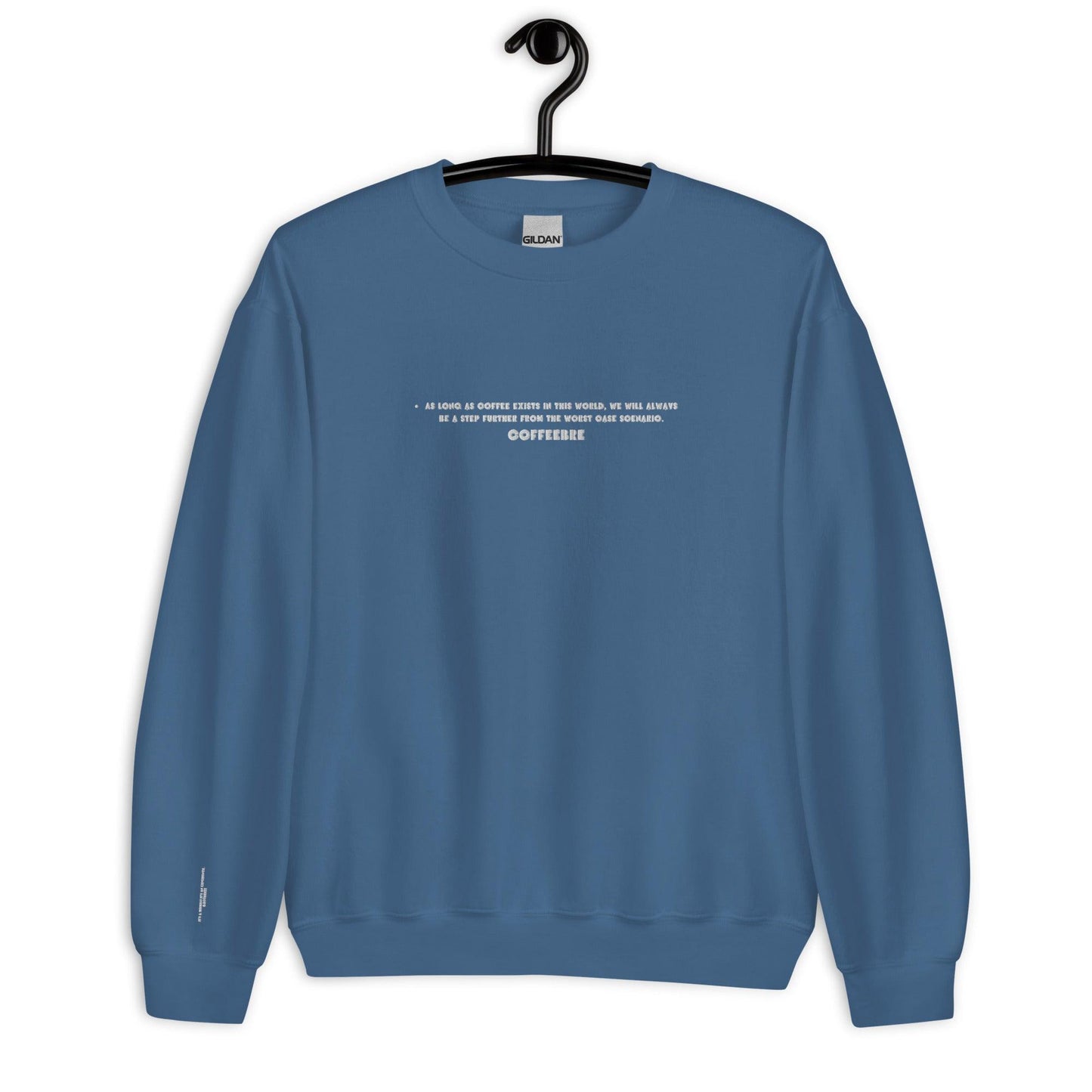 Embroidered Sleeved Print Unisex Sweatshirt - COFFEEBRE