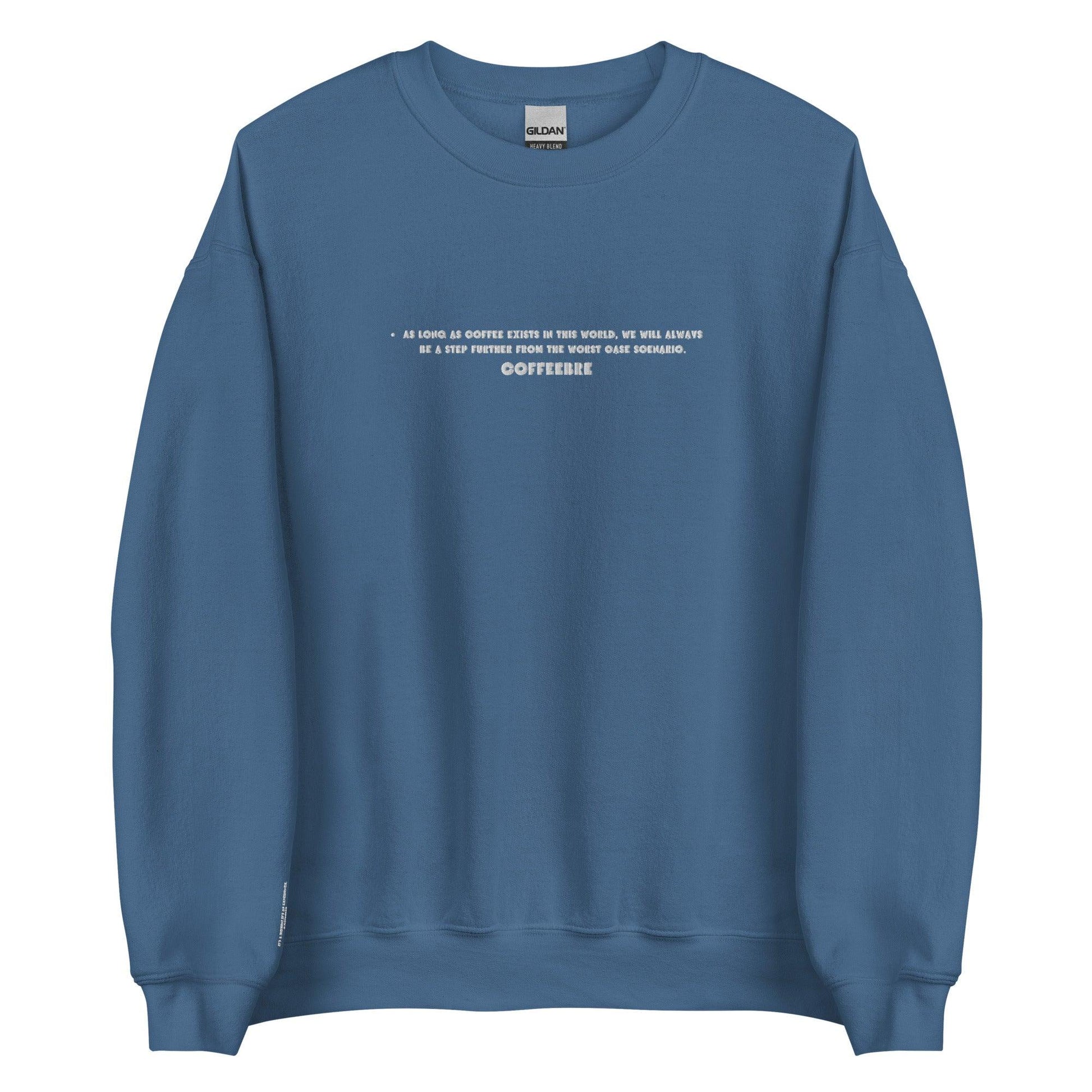 Embroidered Sleeved Print Unisex Sweatshirt - COFFEEBRE