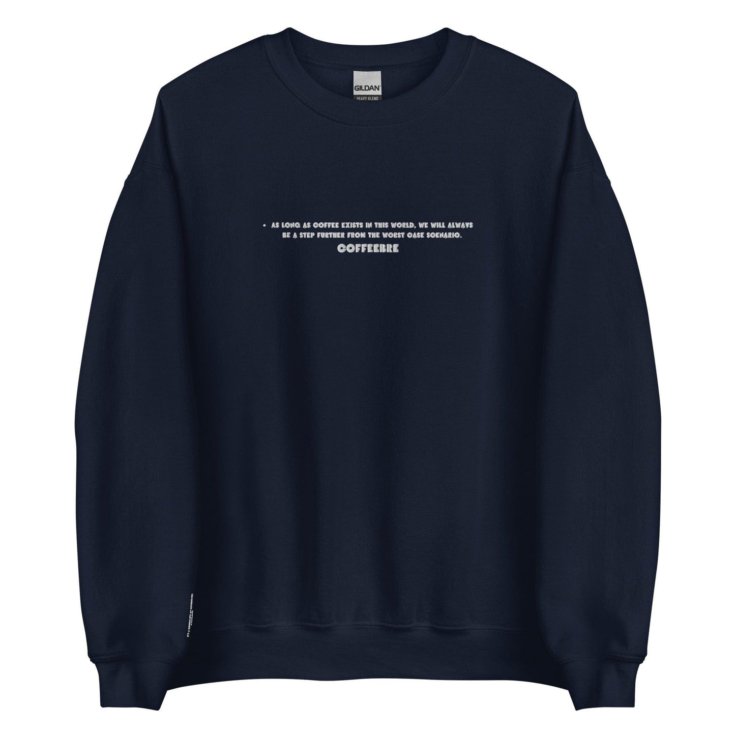 Embroidered Sleeved Print Unisex Sweatshirt - COFFEEBRE
