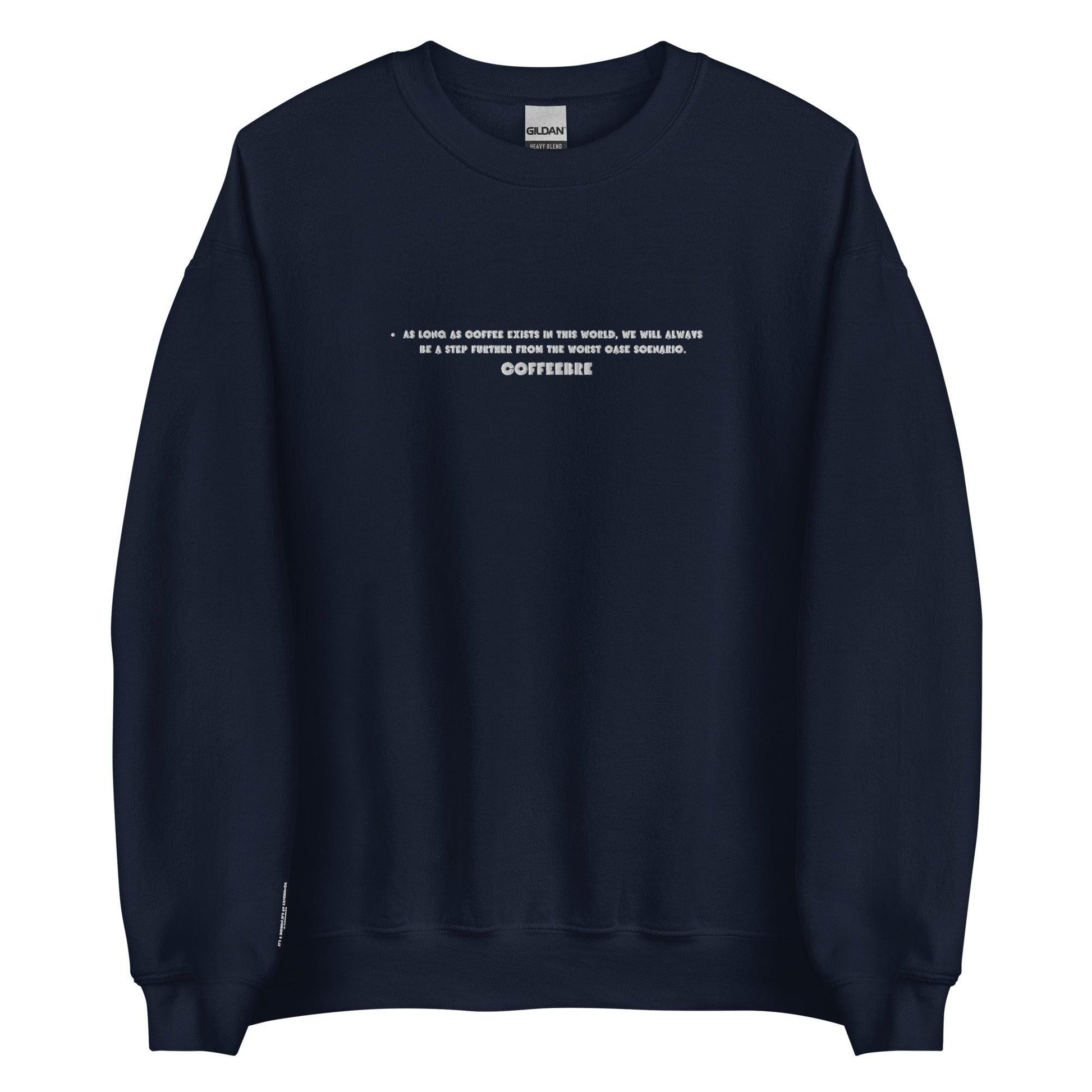 Embroidered Sleeved Print Unisex Sweatshirt - COFFEEBRE