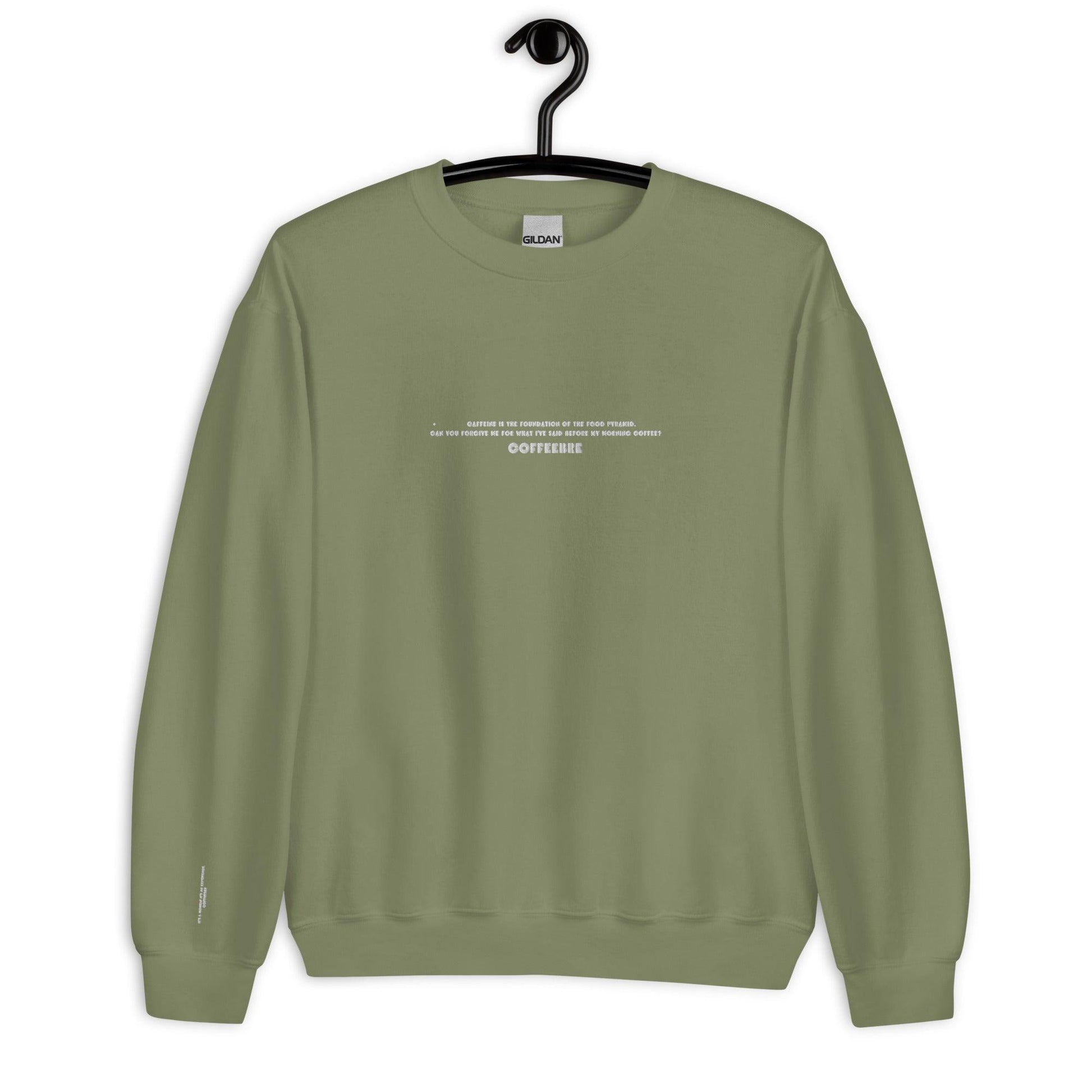 Embroidered Text Print Unisex Sweatshirt - COFFEEBRE