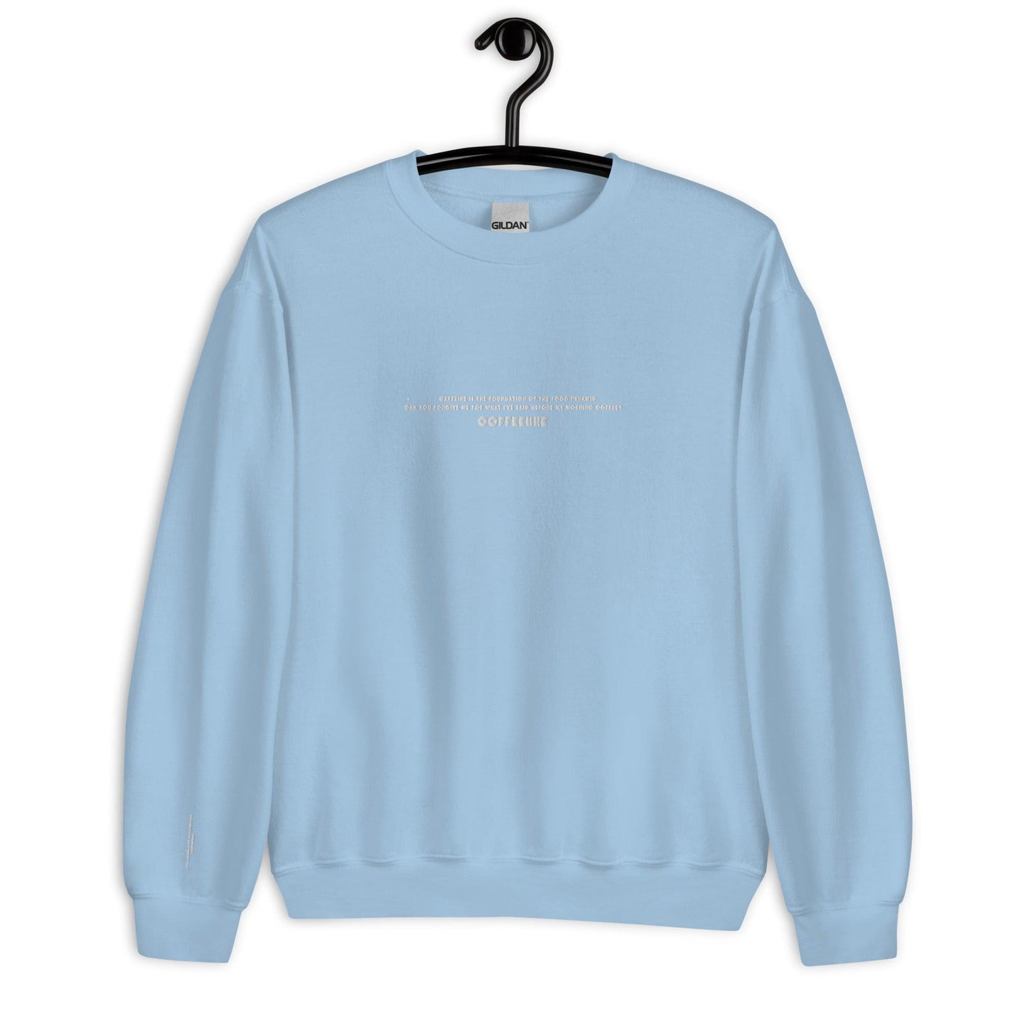 Embroidered Text Print Unisex Sweatshirt - COFFEEBRE
