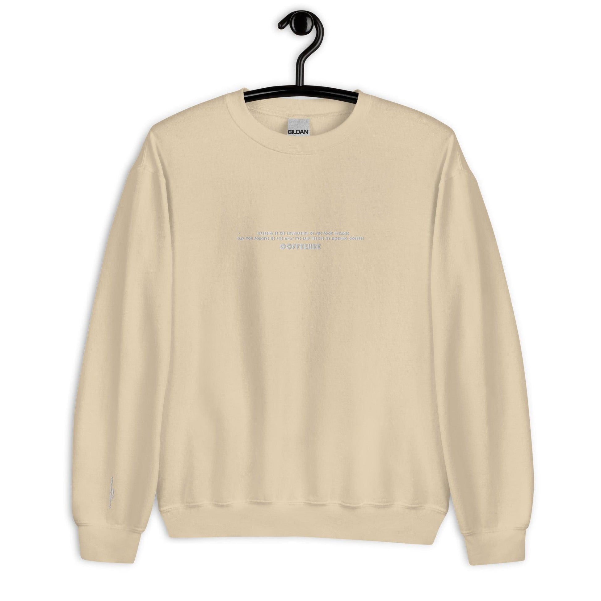 Embroidered Text Print Unisex Sweatshirt - COFFEEBRE