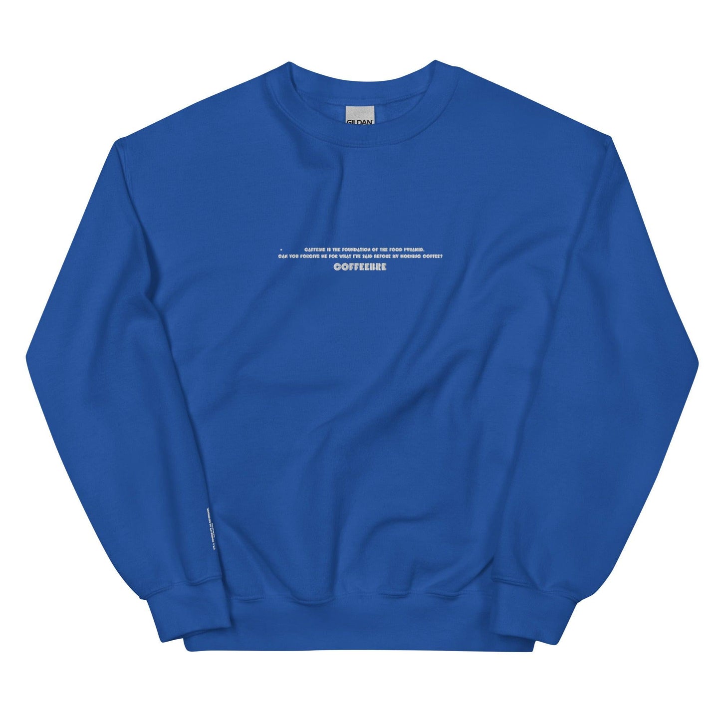 Embroidered Text Print Unisex Sweatshirt - COFFEEBRE